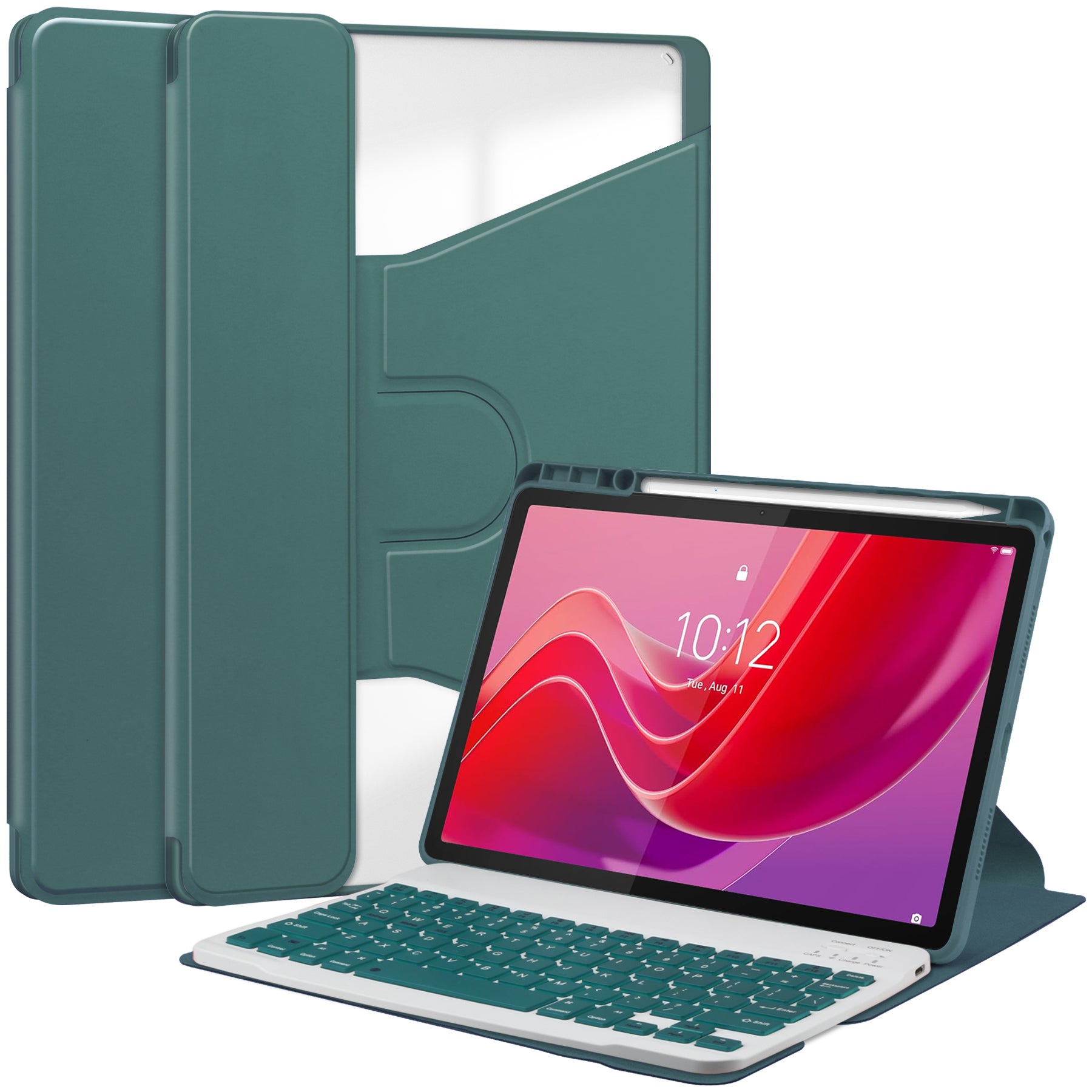For Lenovo Tab M11 / Xiaoxin Pad 11 2024 Case PU+Acrylic Tablet Stand Cover with Bluetooth Keyboard
