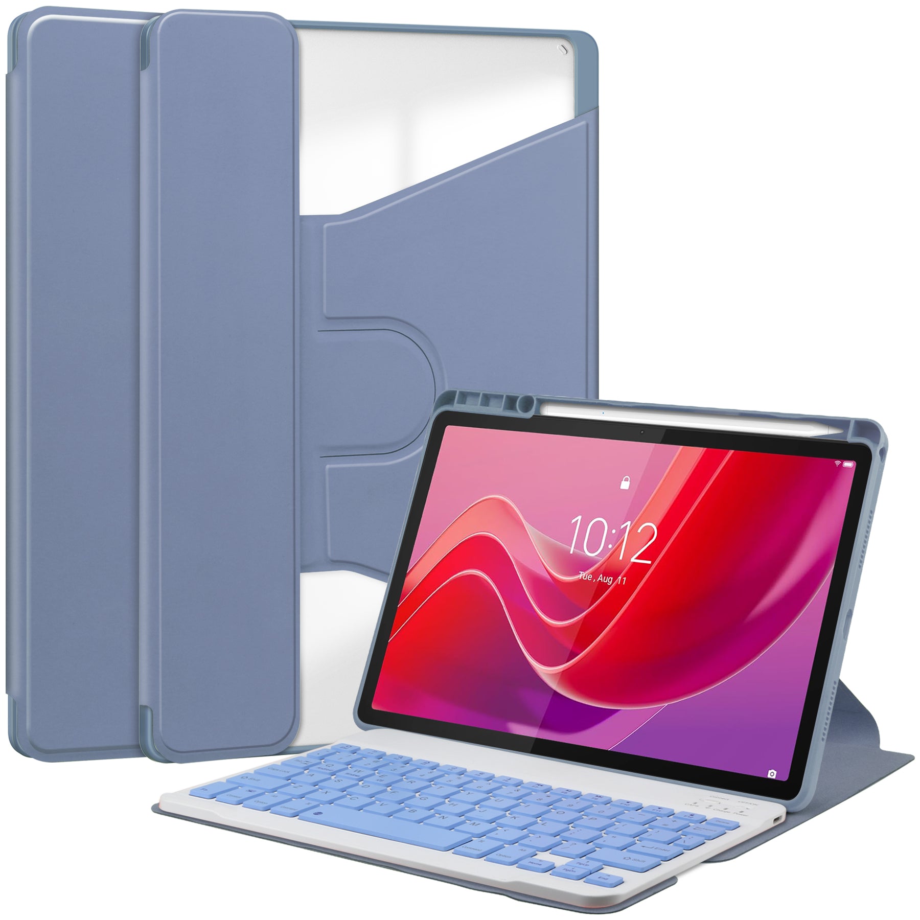 For Lenovo Tab M11 / Xiaoxin Pad 11 2024 Case PU+Acrylic Tablet Stand Cover with Bluetooth Keyboard