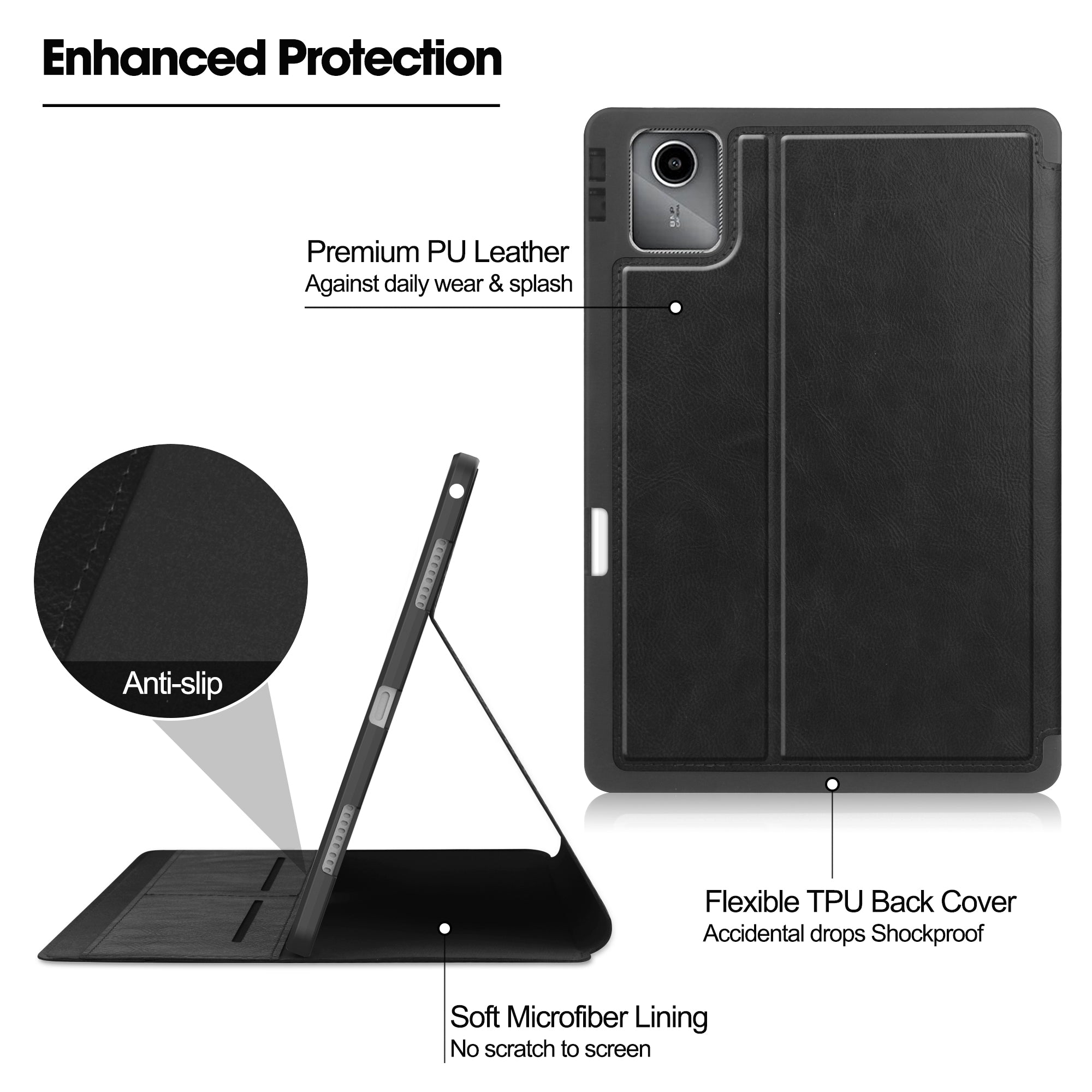 For Lenovo Tab M11 / Xiaoxin Pad 11 2024 Case Shockproof Leather Auto Wake / Sleep Tablet Stand Cover