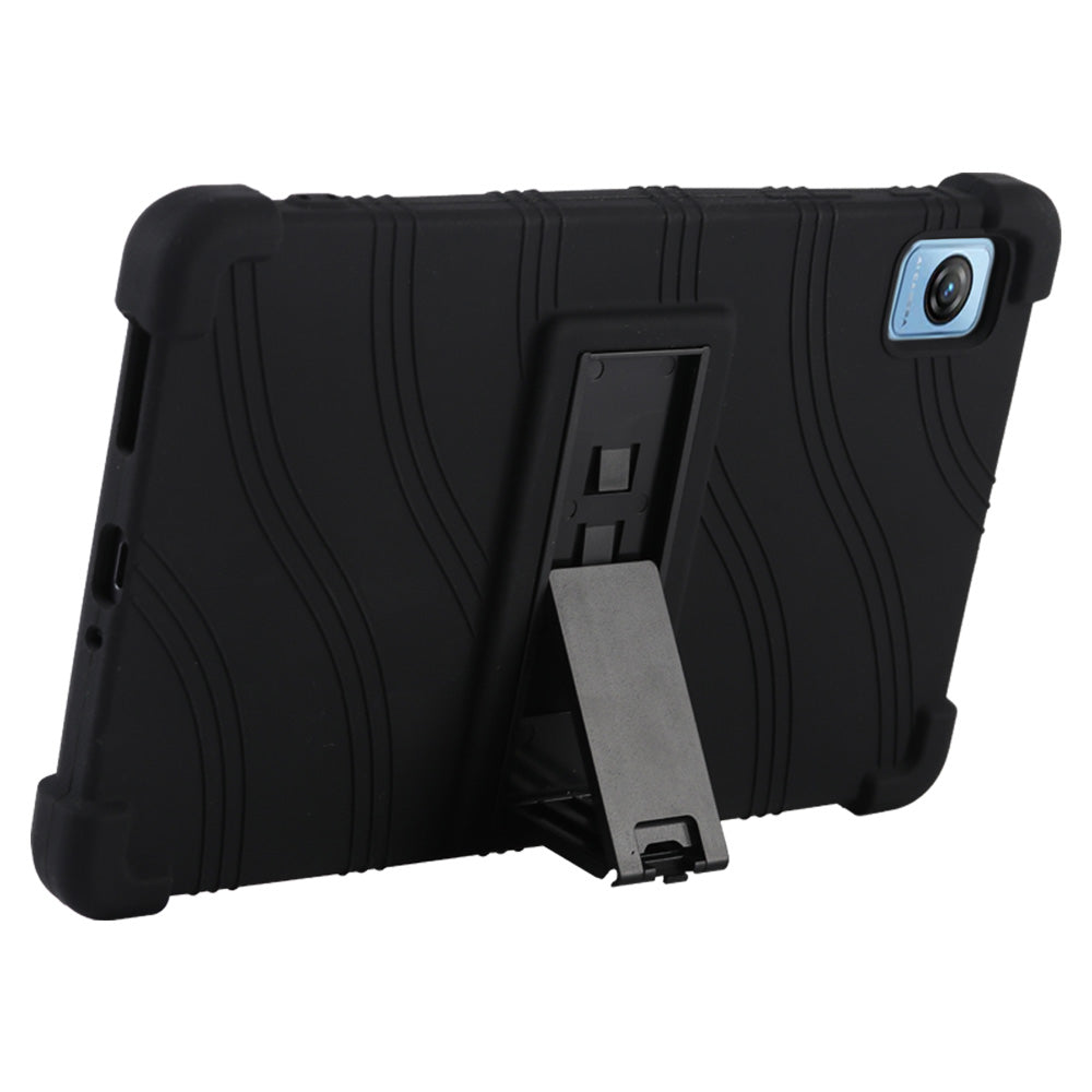 For Blackview Tab 60 Silicone Tablet Case Scratch-resistant Back Cover with PC Kickstand