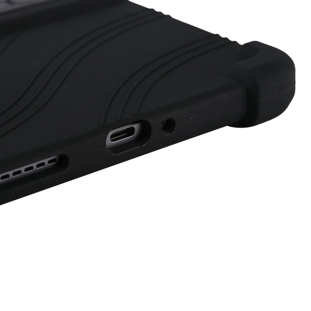 For Blackview Tab 60 Silicone Tablet Case Scratch-resistant Back Cover with PC Kickstand