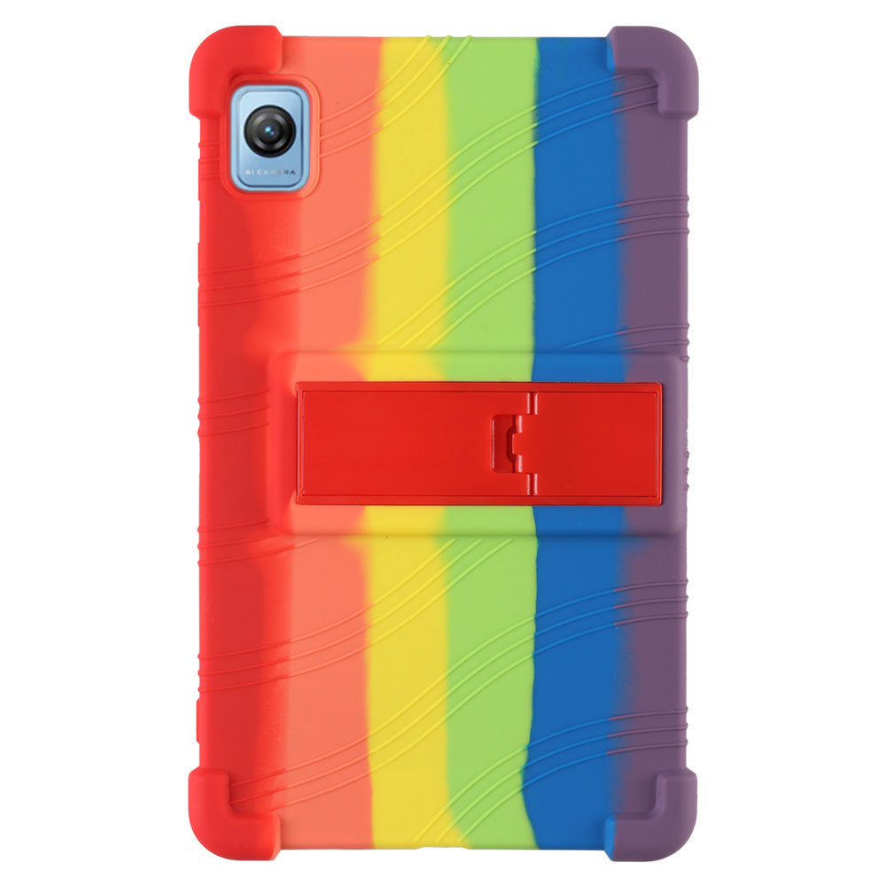 For Blackview Tab 60 Silicone Tablet Case Scratch-resistant Back Cover with PC Kickstand