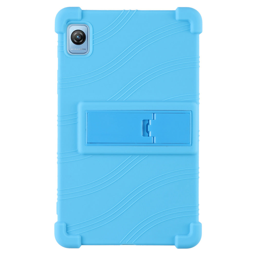 For Blackview Tab 60 Silicone Tablet Case Scratch-resistant Back Cover with PC Kickstand