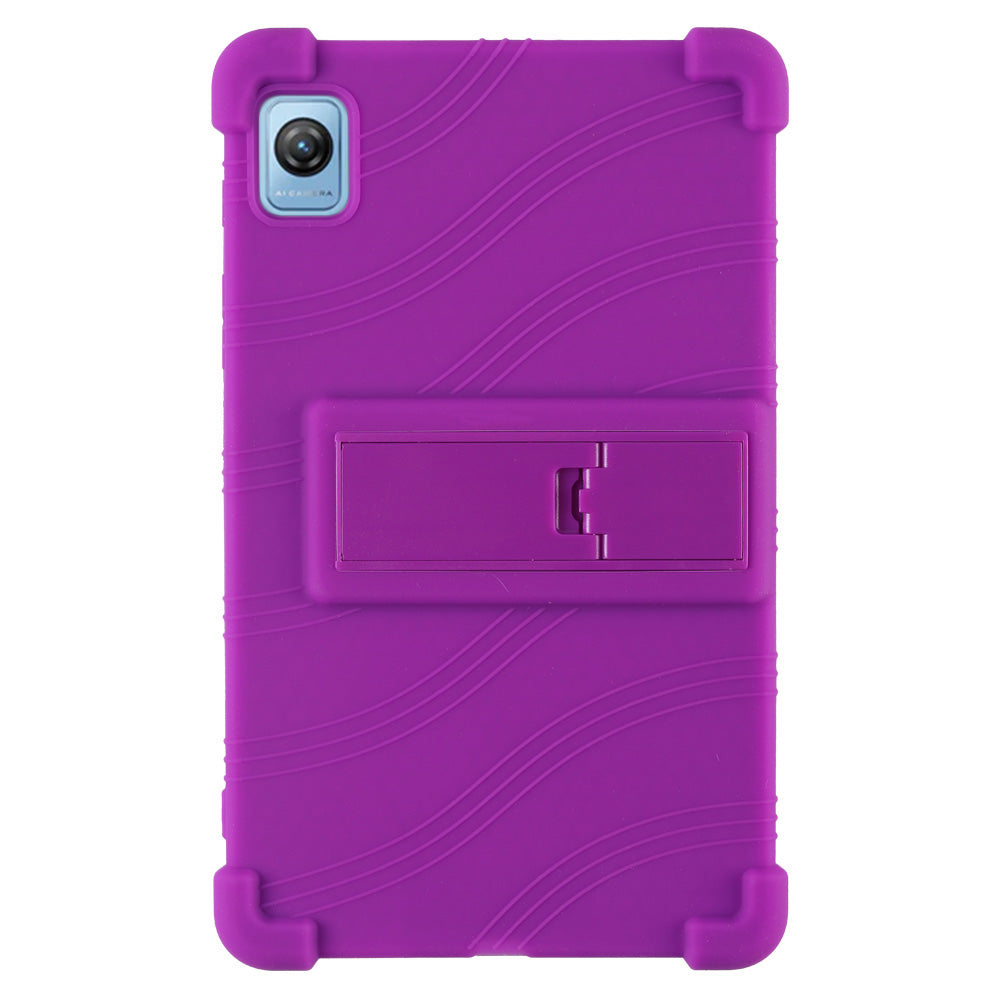 For Blackview Tab 60 Silicone Tablet Case Scratch-resistant Back Cover with PC Kickstand