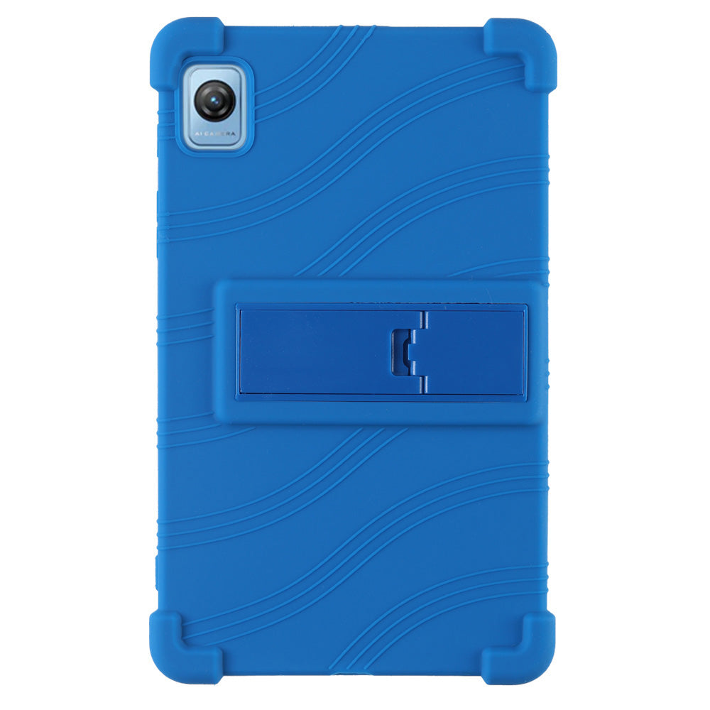 For Blackview Tab 60 Silicone Tablet Case Scratch-resistant Back Cover with PC Kickstand