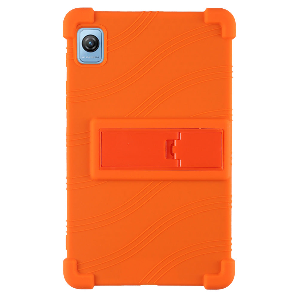 For Blackview Tab 60 Silicone Tablet Case Scratch-resistant Back Cover with PC Kickstand