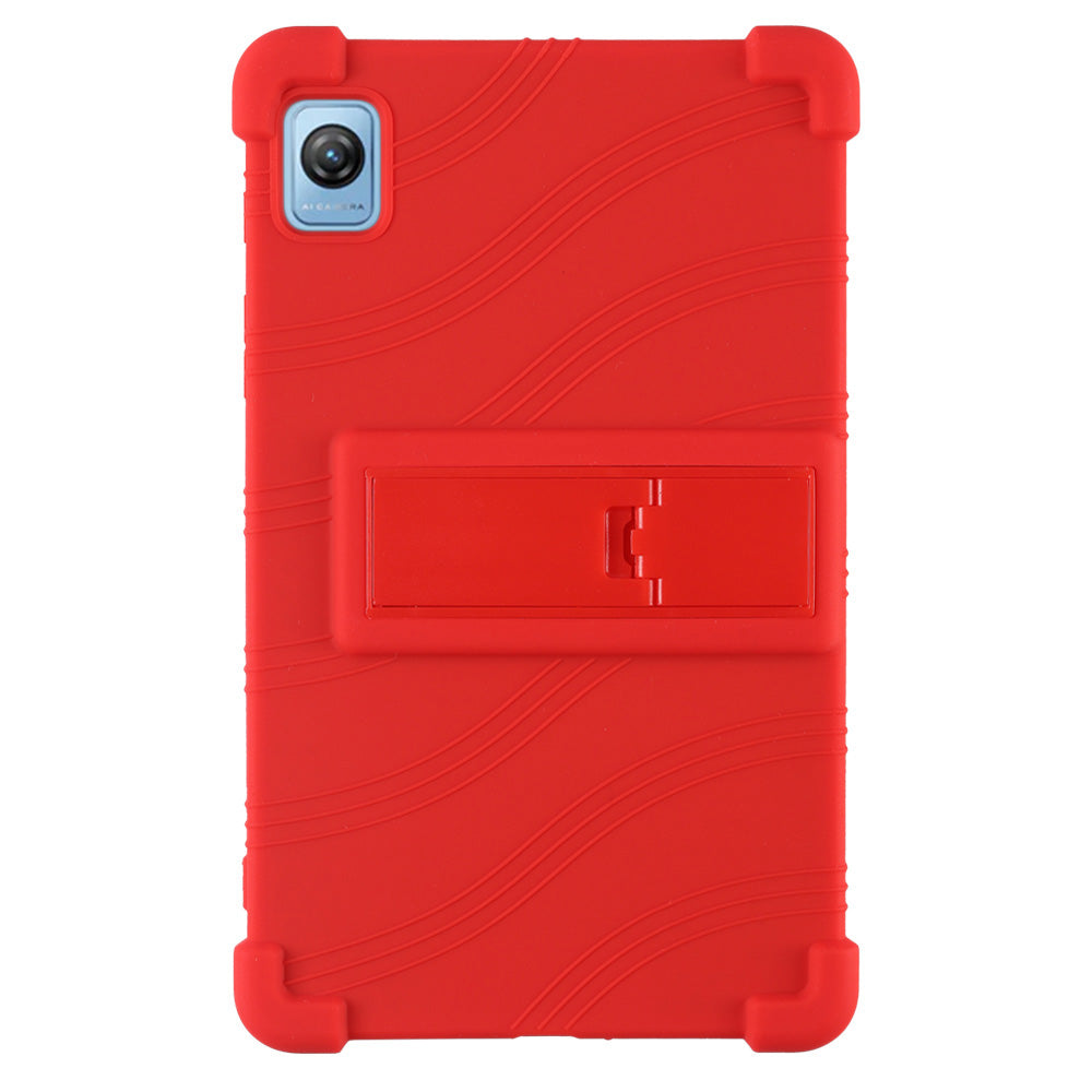 For Blackview Tab 60 Silicone Tablet Case Scratch-resistant Back Cover with PC Kickstand