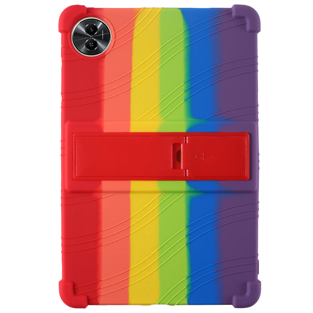For Realme Pad 2 Case Thicken 4 Corners Drop-proof Silicone Tablet Cover with Folding Kickstand