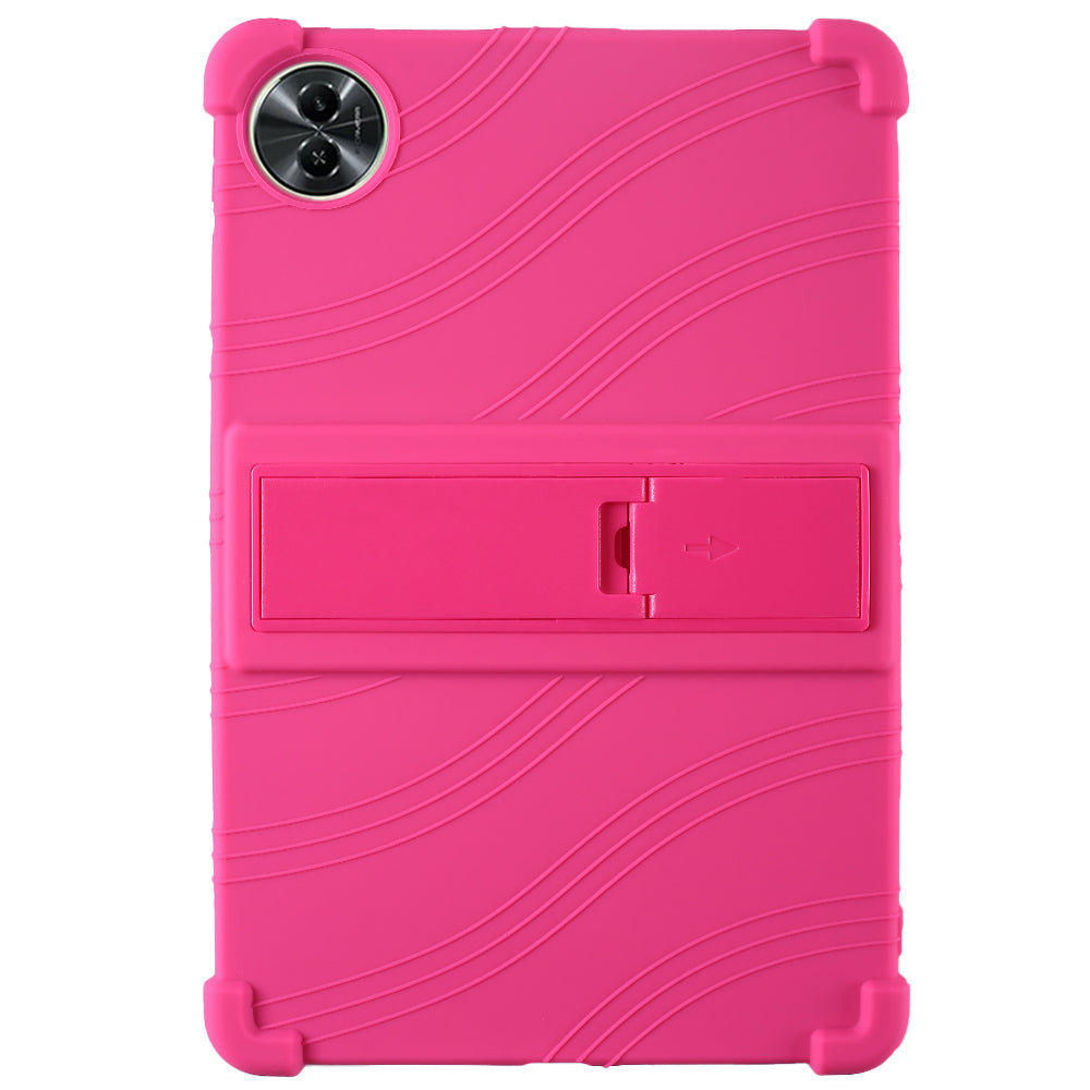 For Realme Pad 2 Case Thicken 4 Corners Drop-proof Silicone Tablet Cover with Folding Kickstand