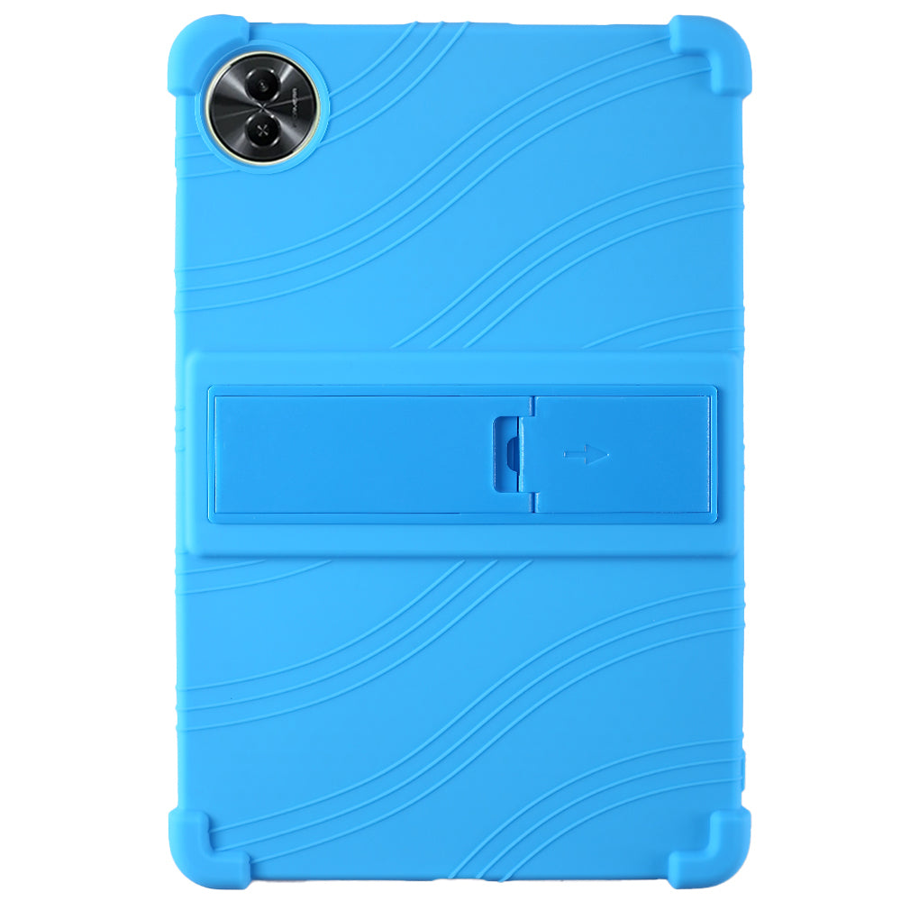 For Realme Pad 2 Case Thicken 4 Corners Drop-proof Silicone Tablet Cover with Folding Kickstand