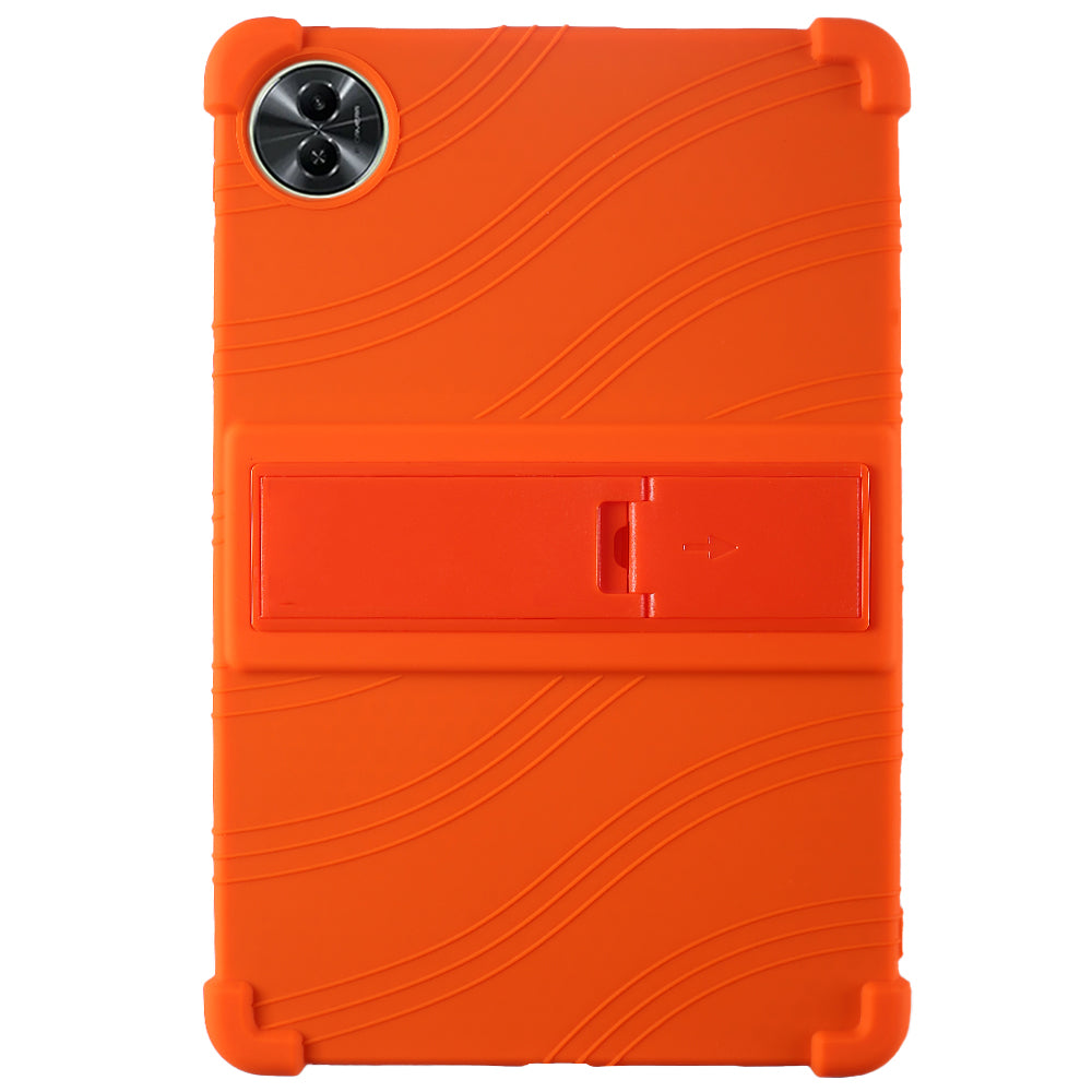 For Realme Pad 2 Case Thicken 4 Corners Drop-proof Silicone Tablet Cover with Folding Kickstand