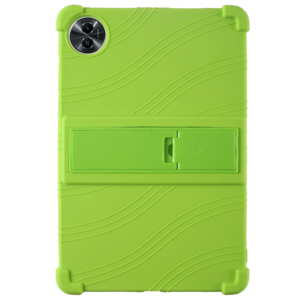For Realme Pad 2 Case Thicken 4 Corners Drop-proof Silicone Tablet Cover with Folding Kickstand