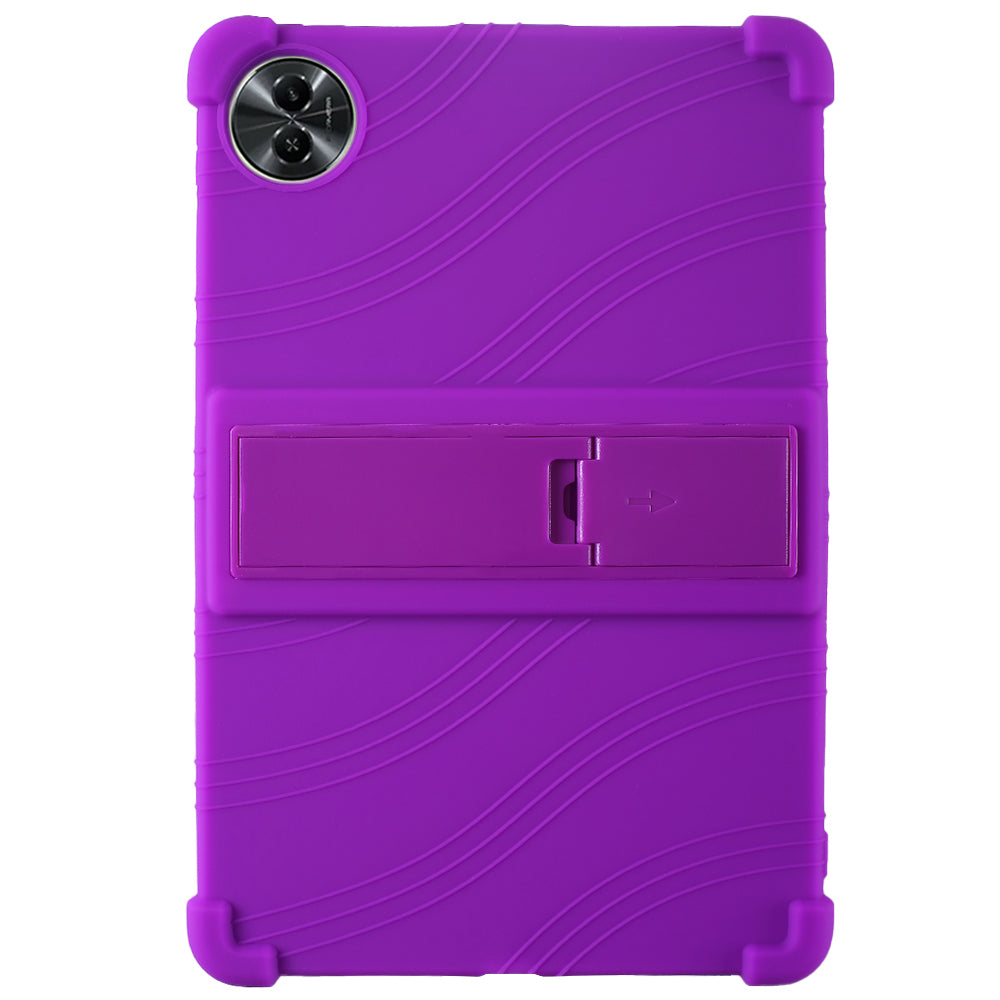 For Realme Pad 2 Case Thicken 4 Corners Drop-proof Silicone Tablet Cover with Folding Kickstand