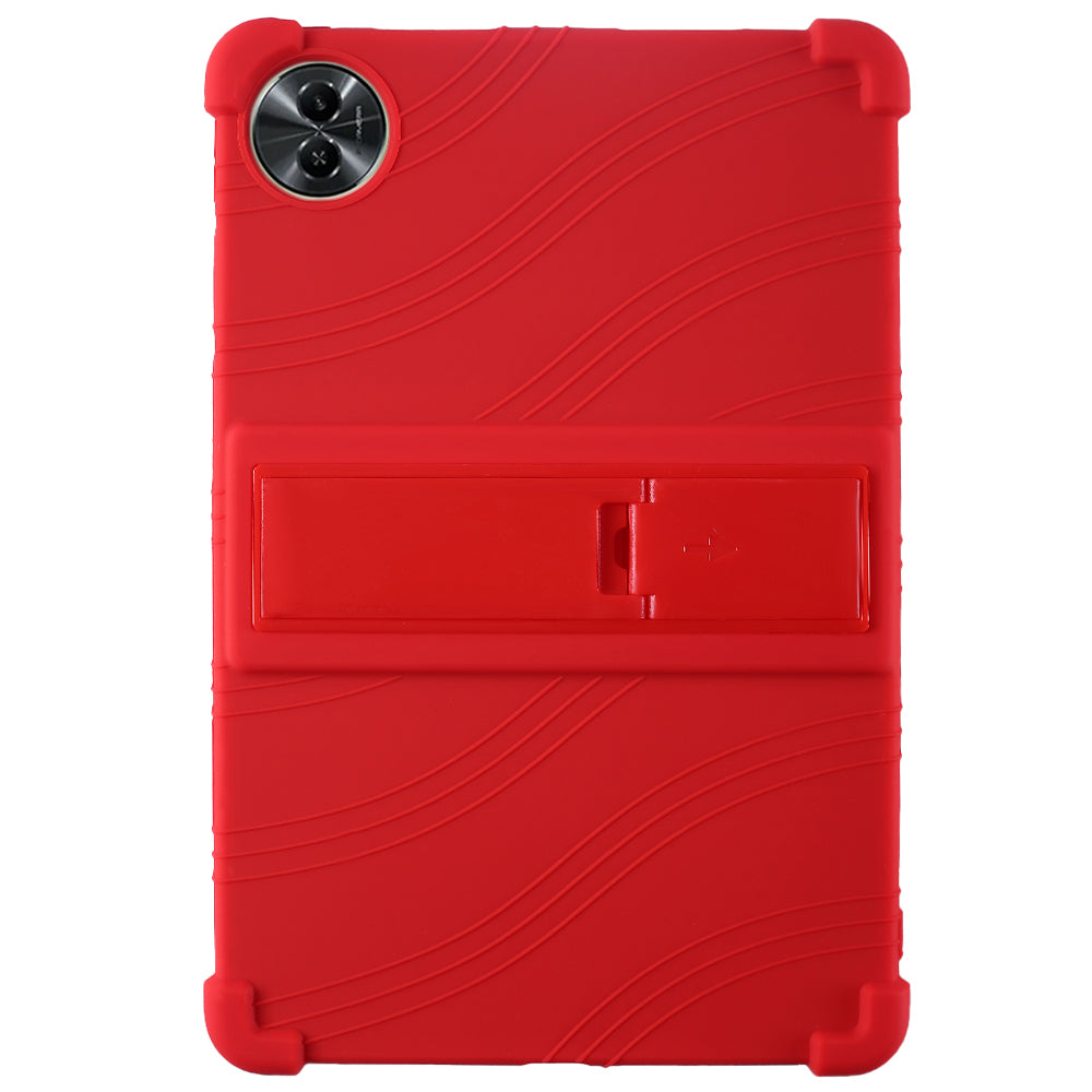 For Realme Pad 2 Case Thicken 4 Corners Drop-proof Silicone Tablet Cover with Folding Kickstand
