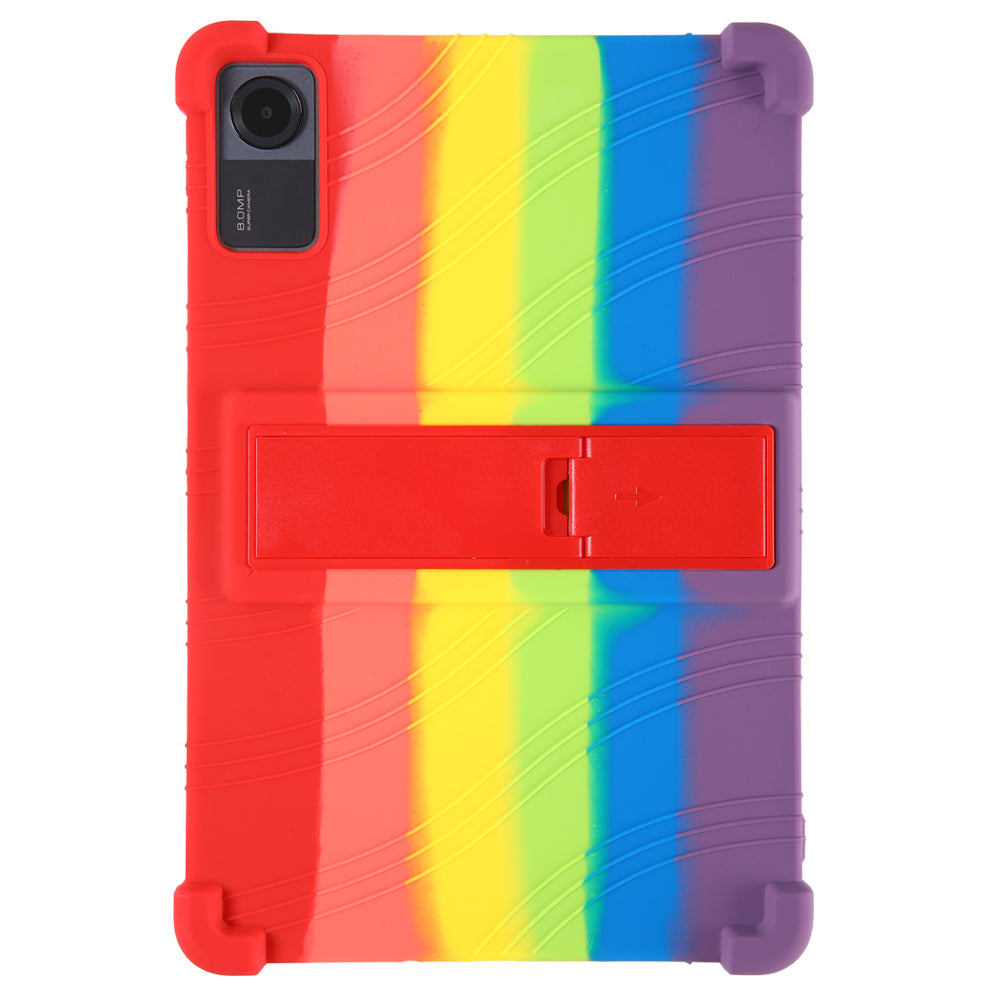 For Xiaomi Redmi Pad SE Case Thicken 4 Corners Anti-drop Silicone Tablet Cover with Kickstand