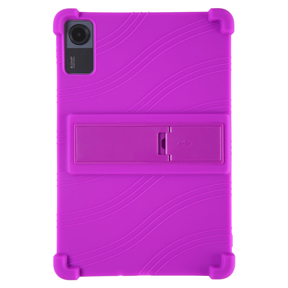 For Xiaomi Redmi Pad SE Case Thicken 4 Corners Anti-drop Silicone Tablet Cover with Kickstand
