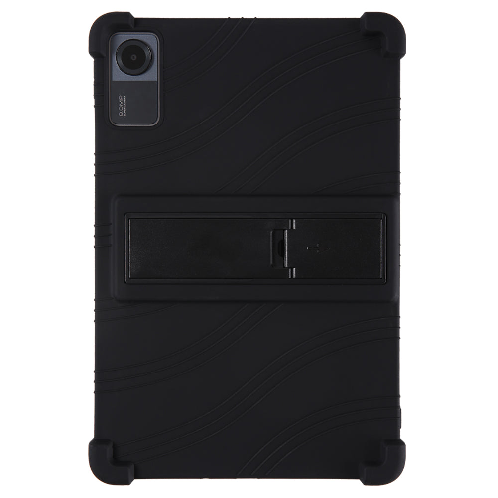 For Xiaomi Redmi Pad SE Case Thicken 4 Corners Anti-drop Silicone Tablet Cover with Kickstand