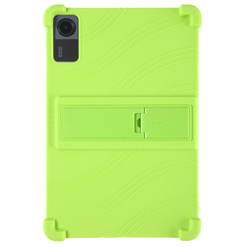 For Xiaomi Redmi Pad SE Case Thicken 4 Corners Anti-drop Silicone Tablet Cover with Kickstand