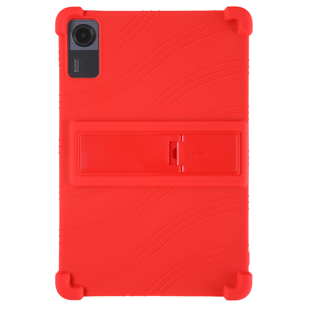 For Xiaomi Redmi Pad SE Case Thicken 4 Corners Anti-drop Silicone Tablet Cover with Kickstand