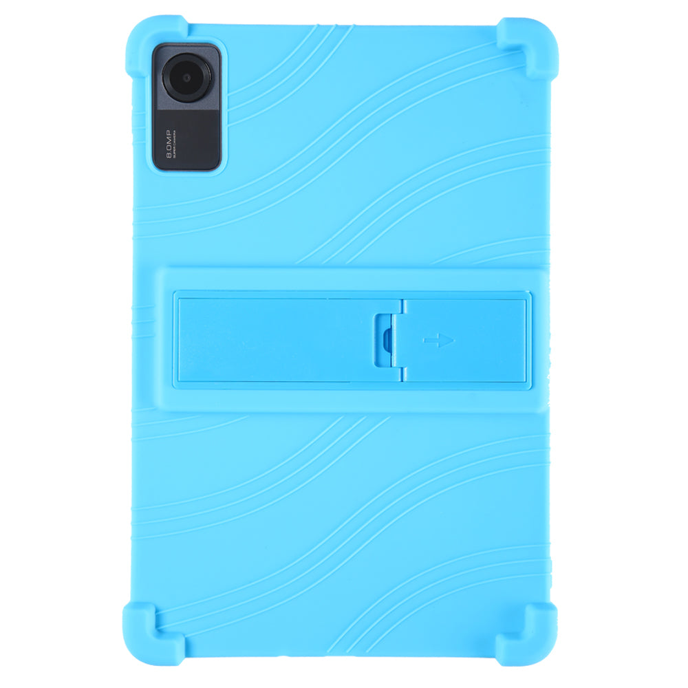 For Xiaomi Redmi Pad SE Case Thicken 4 Corners Anti-drop Silicone Tablet Cover with Kickstand