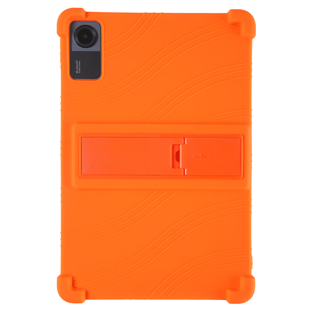 For Xiaomi Redmi Pad SE Case Thicken 4 Corners Anti-drop Silicone Tablet Cover with Kickstand