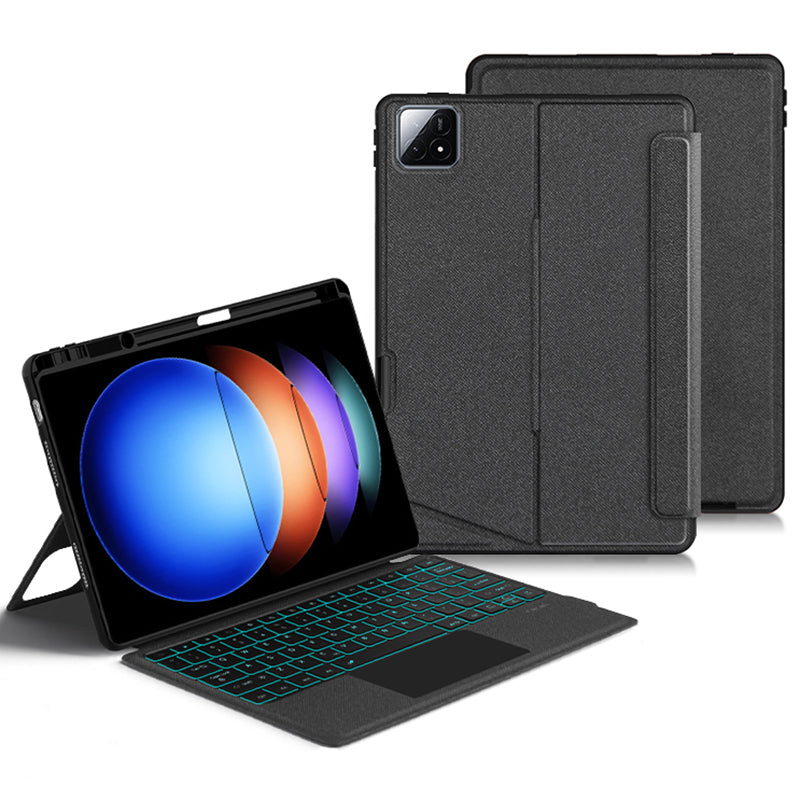 For Xiaomi Pad 6S Pro 12.4 Stand Leather Tablet Case with Detachable Backlight Bluetooth Keyboard