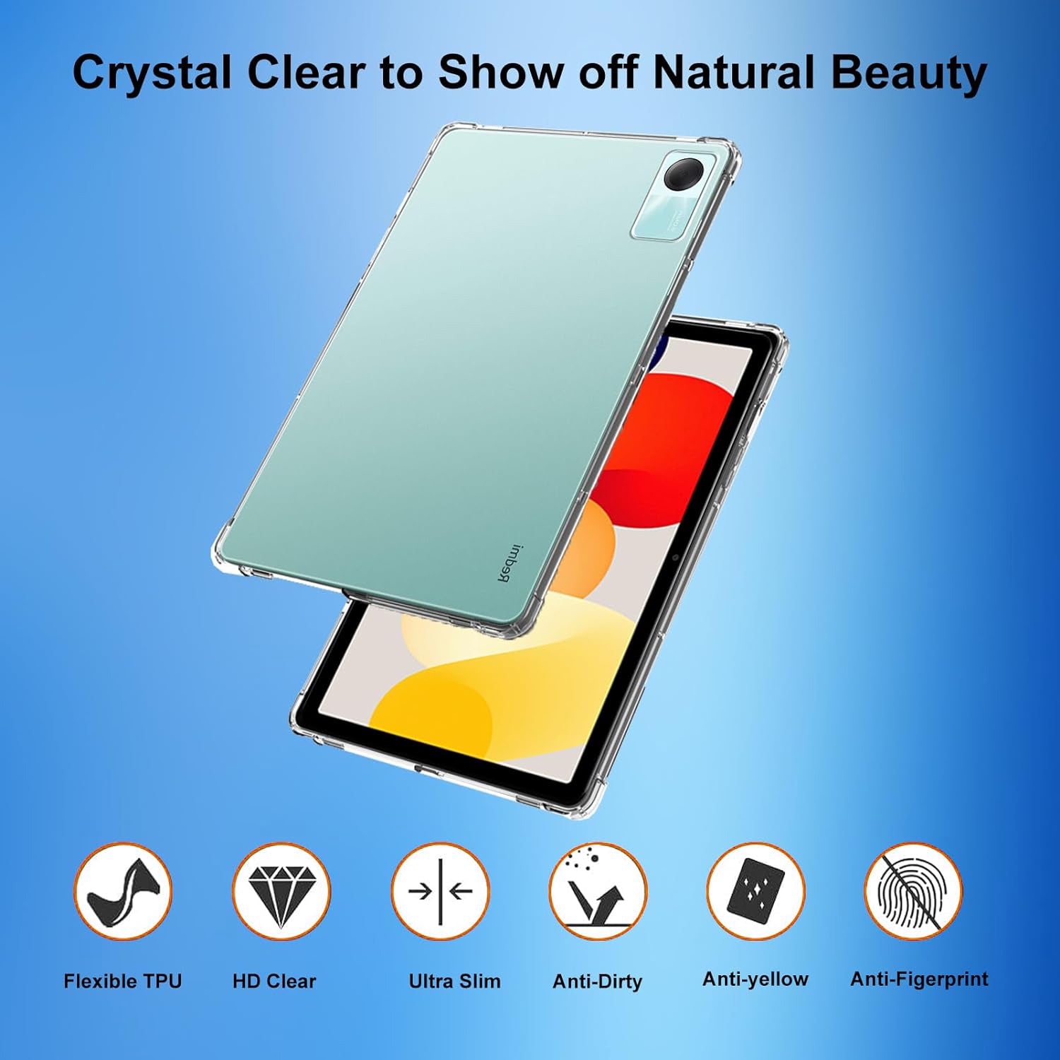 For Xiaomi Redmi Pad SE TPU Case Anti-drop Cover + 2Pcs Tempered Glass Tablet Screen Film