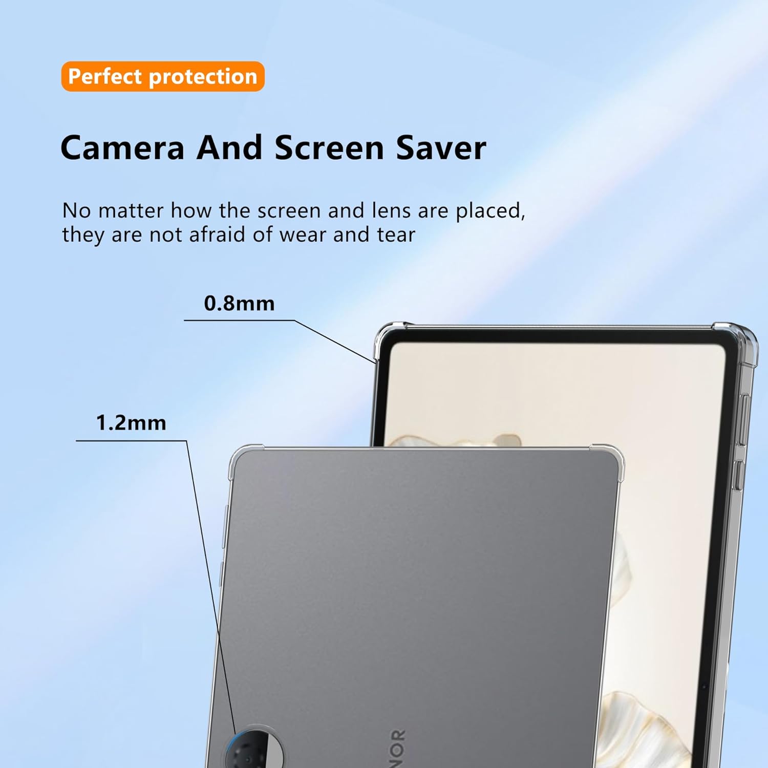 For Honor Pad 9 Case Four Corner Drop-proof Transparent Tablet TPU Cover