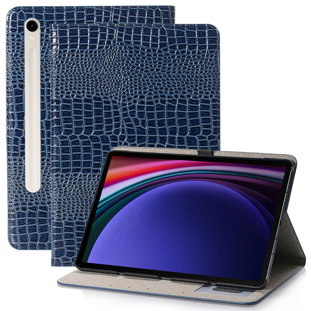 For Samsung Galaxy Tab S9 Case Stand Crocodile Texture PU Leather Folio Cover