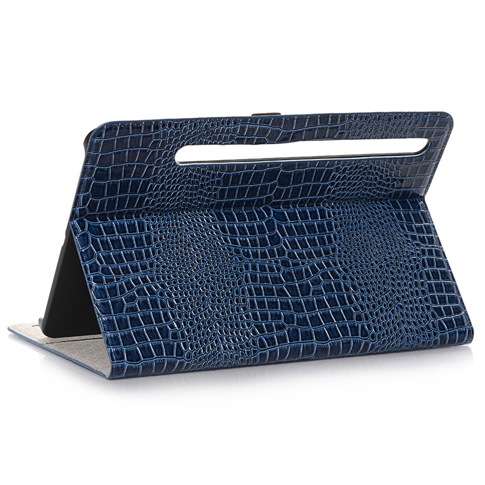 For Samsung Galaxy Tab S9 Case Stand Crocodile Texture PU Leather Folio Cover