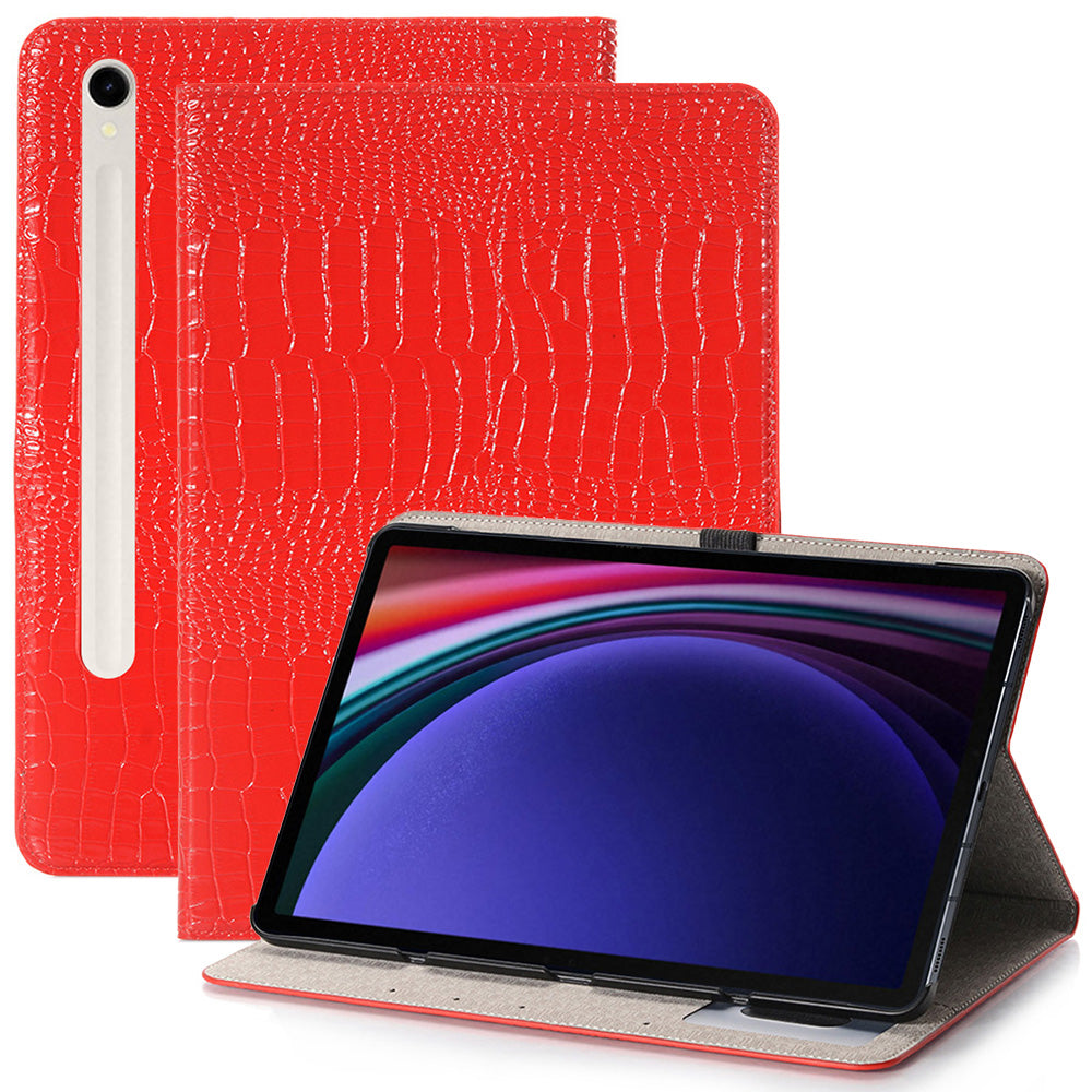 For Samsung Galaxy Tab S9 Case Stand Crocodile Texture PU Leather Folio Cover