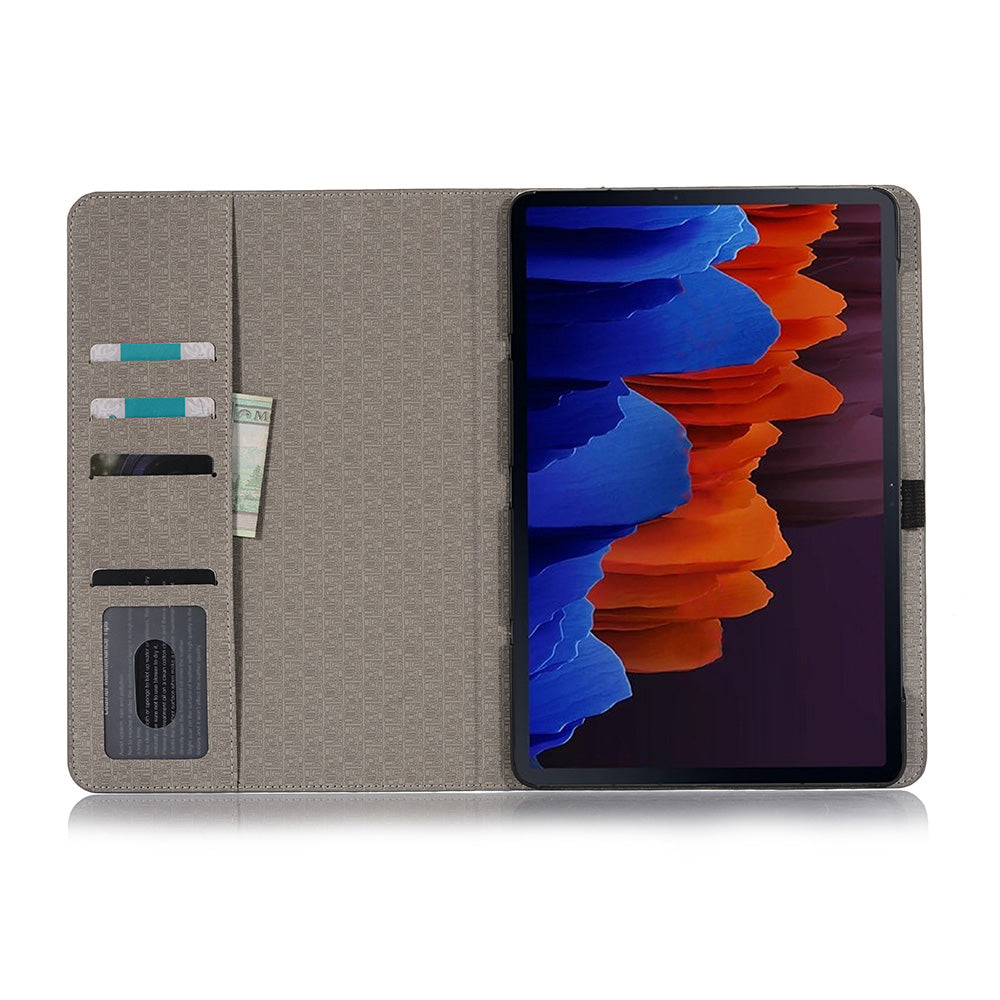 For Samsung Galaxy Tab S9 Wallet Case Map Pattern PU Leather Protective Tablet Cover