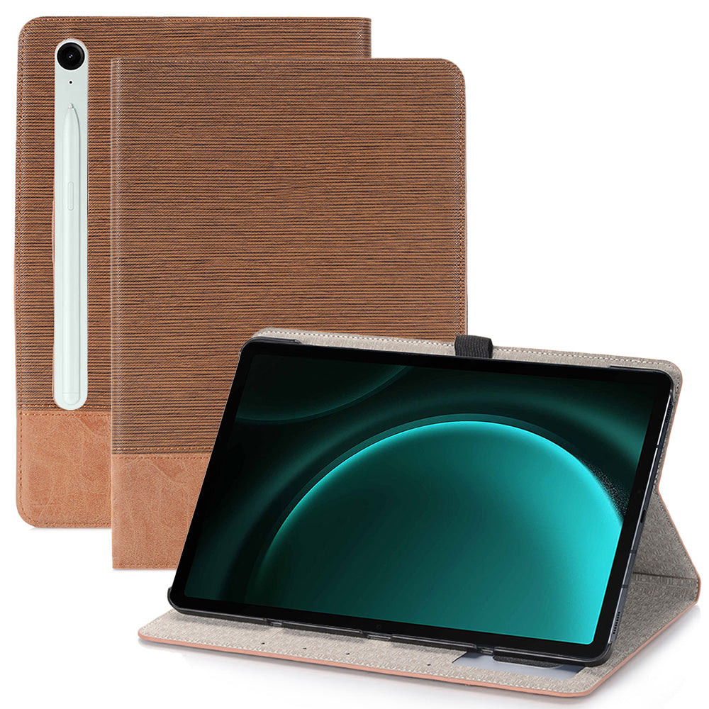 For Samsung Galaxy Tab S9 FE Wallet Case Cross Texture PU Leather Tablet Cover