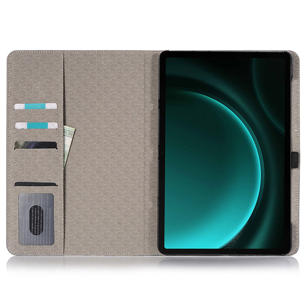 For Samsung Galaxy Tab S9 FE Wallet Case Cross Texture PU Leather Tablet Cover