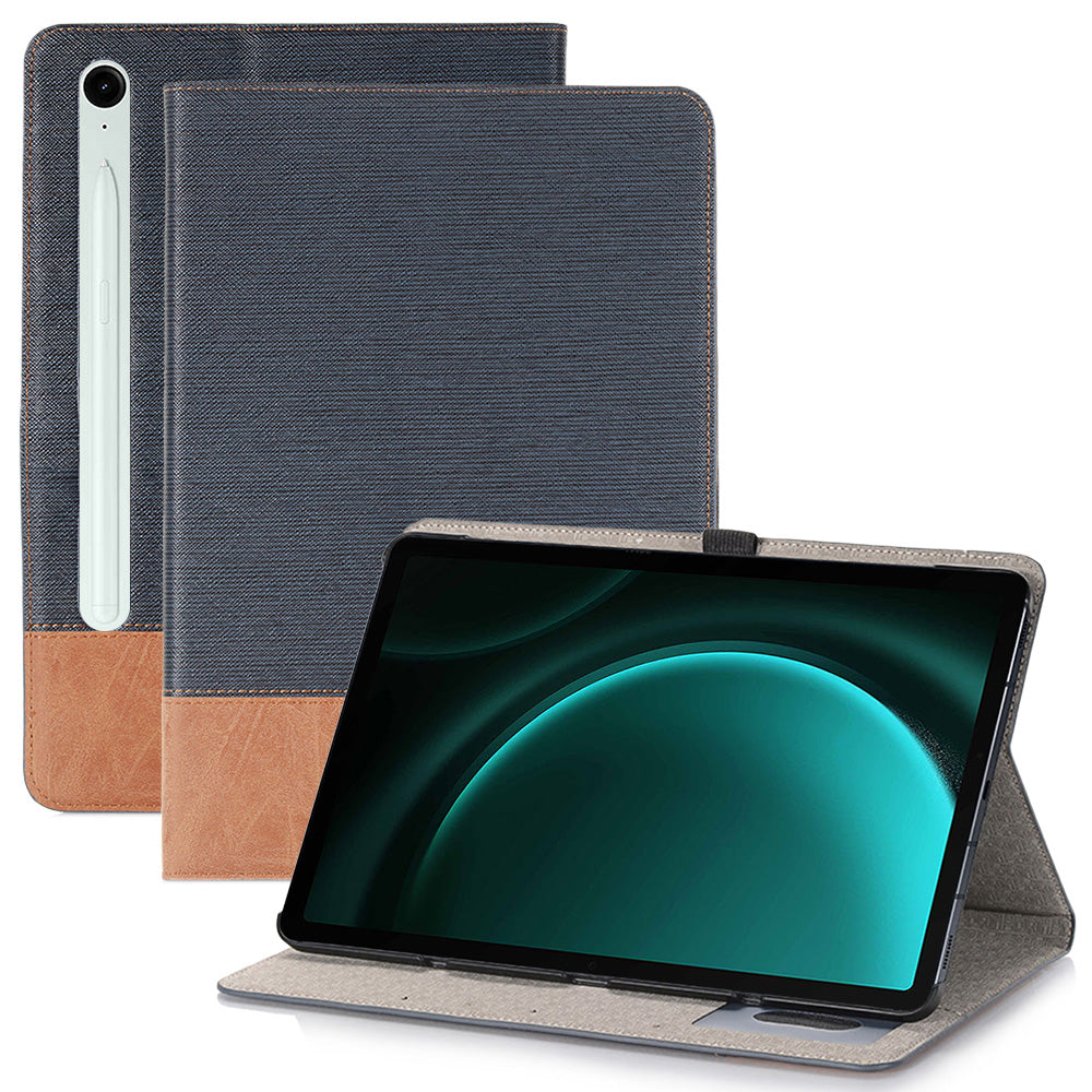 For Samsung Galaxy Tab S9 FE Wallet Case Cross Texture PU Leather Tablet Cover