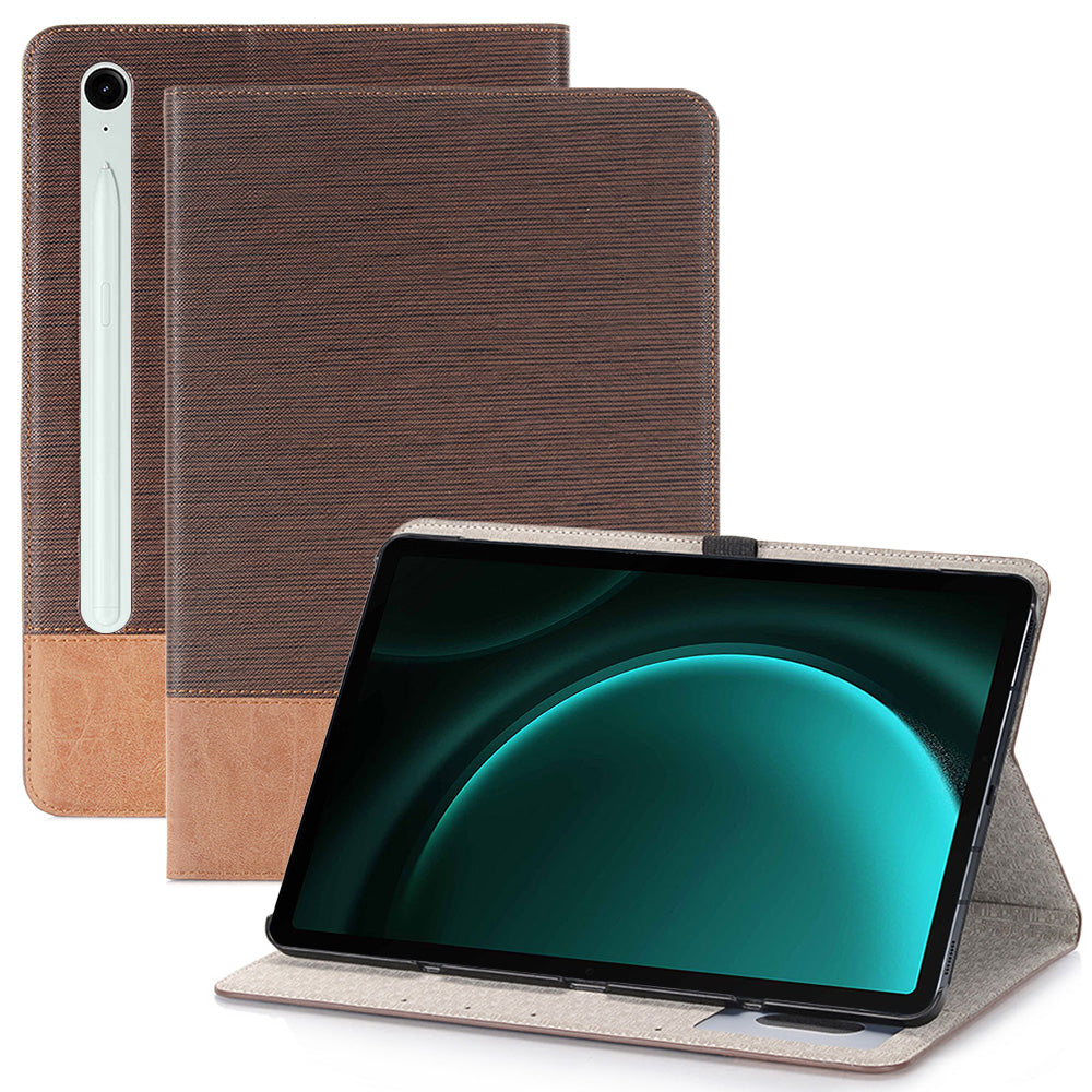 For Samsung Galaxy Tab S9 FE Wallet Case Cross Texture PU Leather Tablet Cover