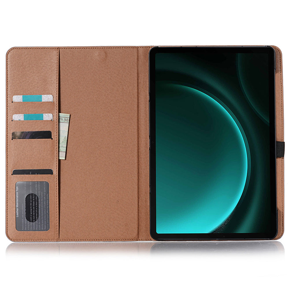 For Samsung Galaxy Tab S9 FE Tablet Case Cross Texture Card Slots PU Leather Flip Cover