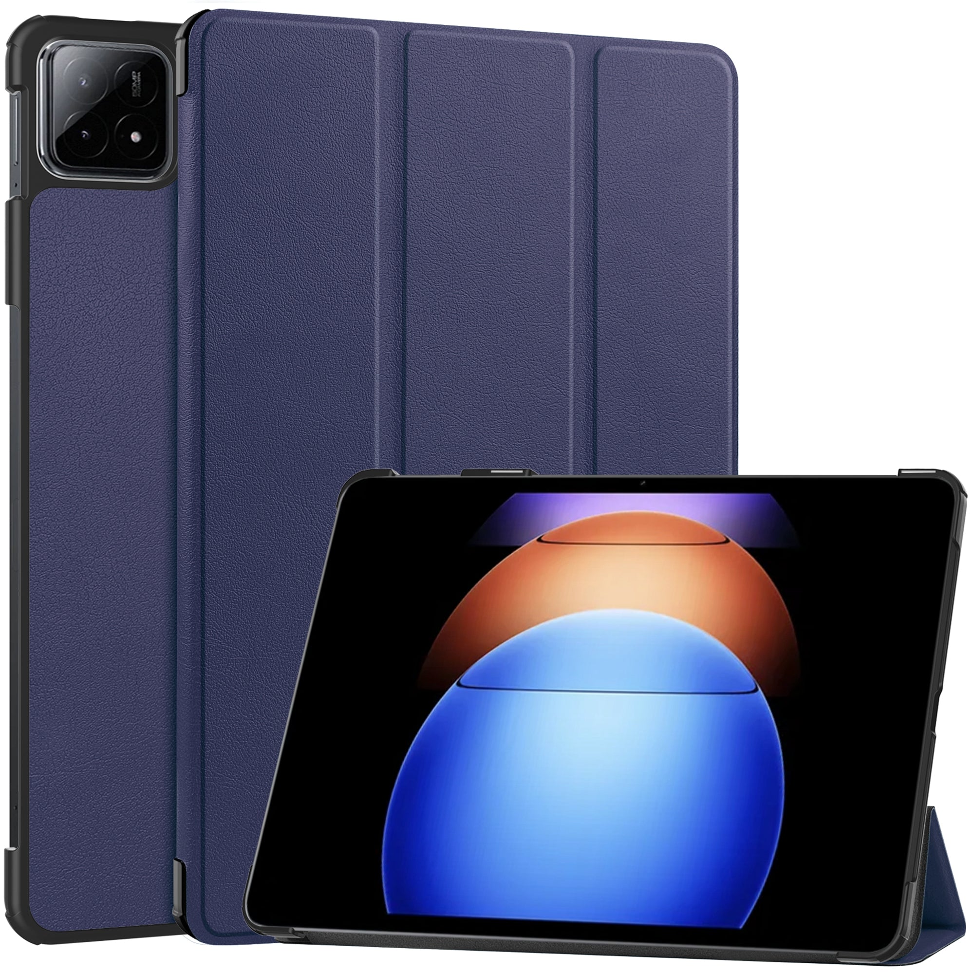 For Xiaomi Pad 6S Pro 12.4 Leather Case Tri-fold Stand Auto Wake / Sleep Smart Shell