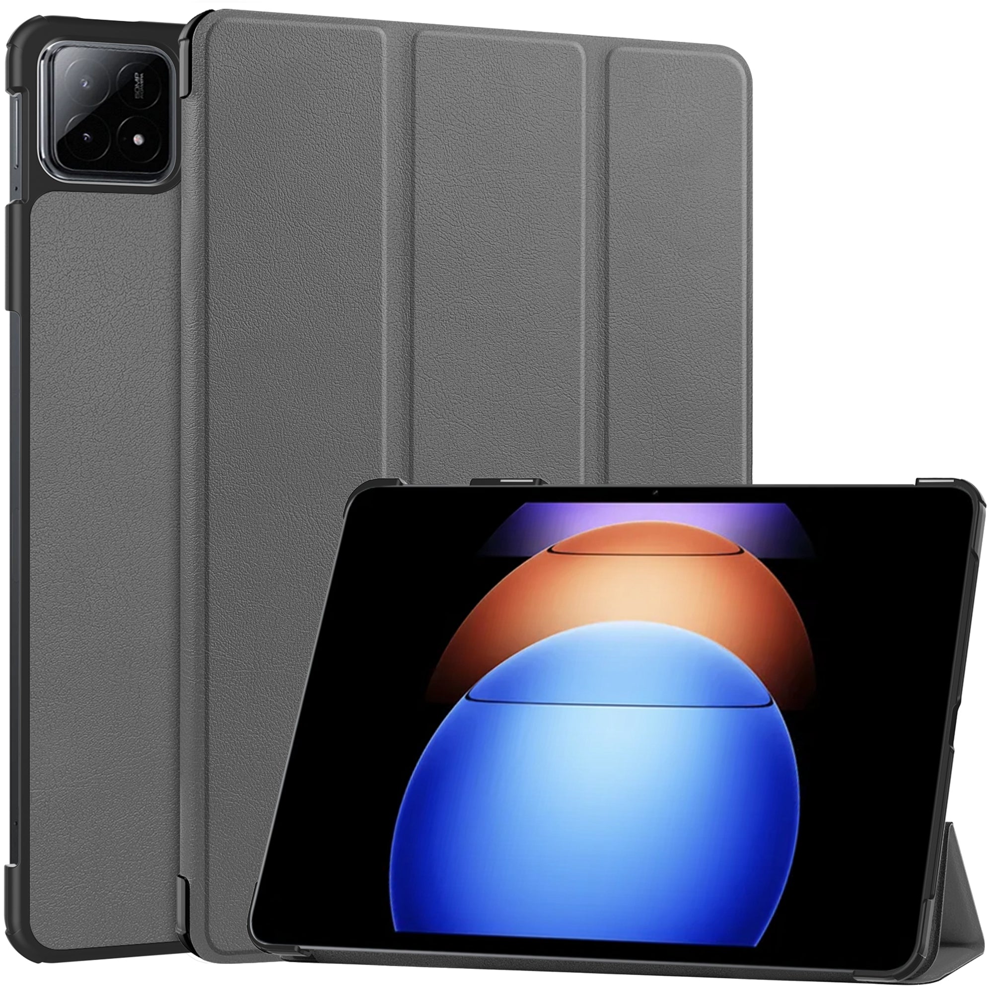 For Xiaomi Pad 6S Pro 12.4 Leather Case Tri-fold Stand Auto Wake / Sleep Smart Shell