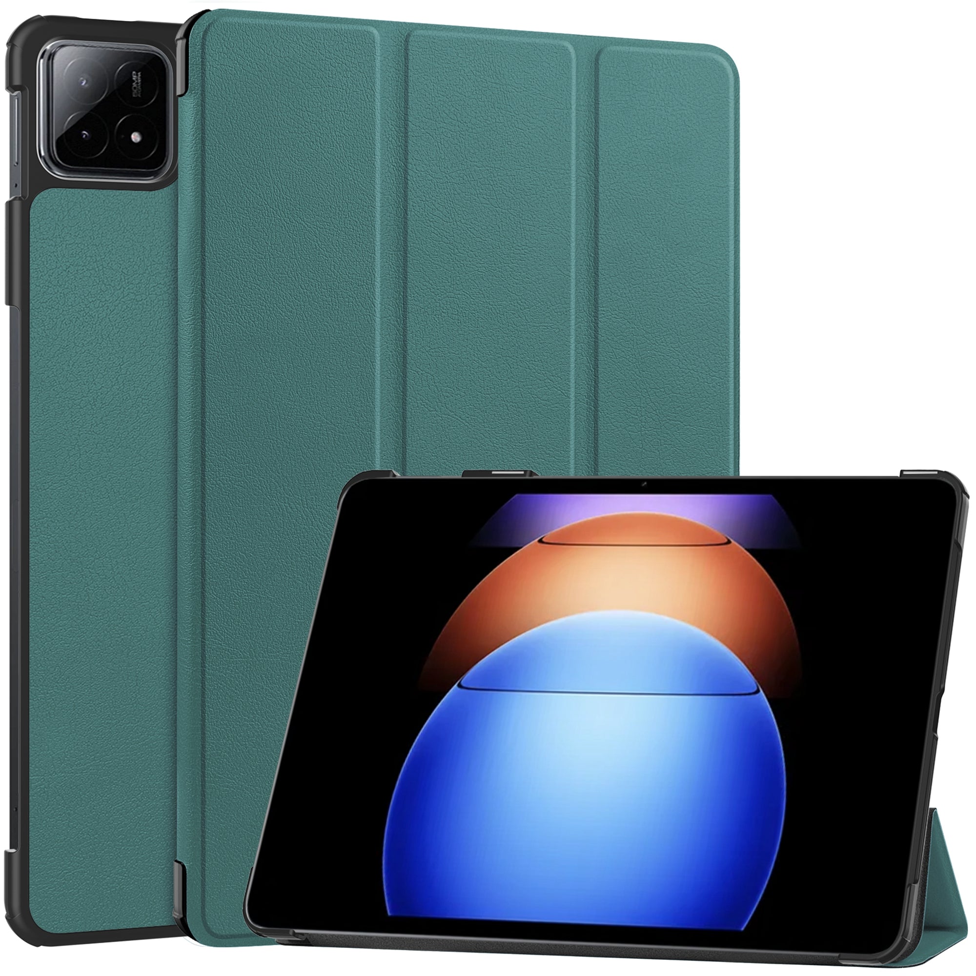 For Xiaomi Pad 6S Pro 12.4 Leather Case Tri-fold Stand Auto Wake / Sleep Smart Shell