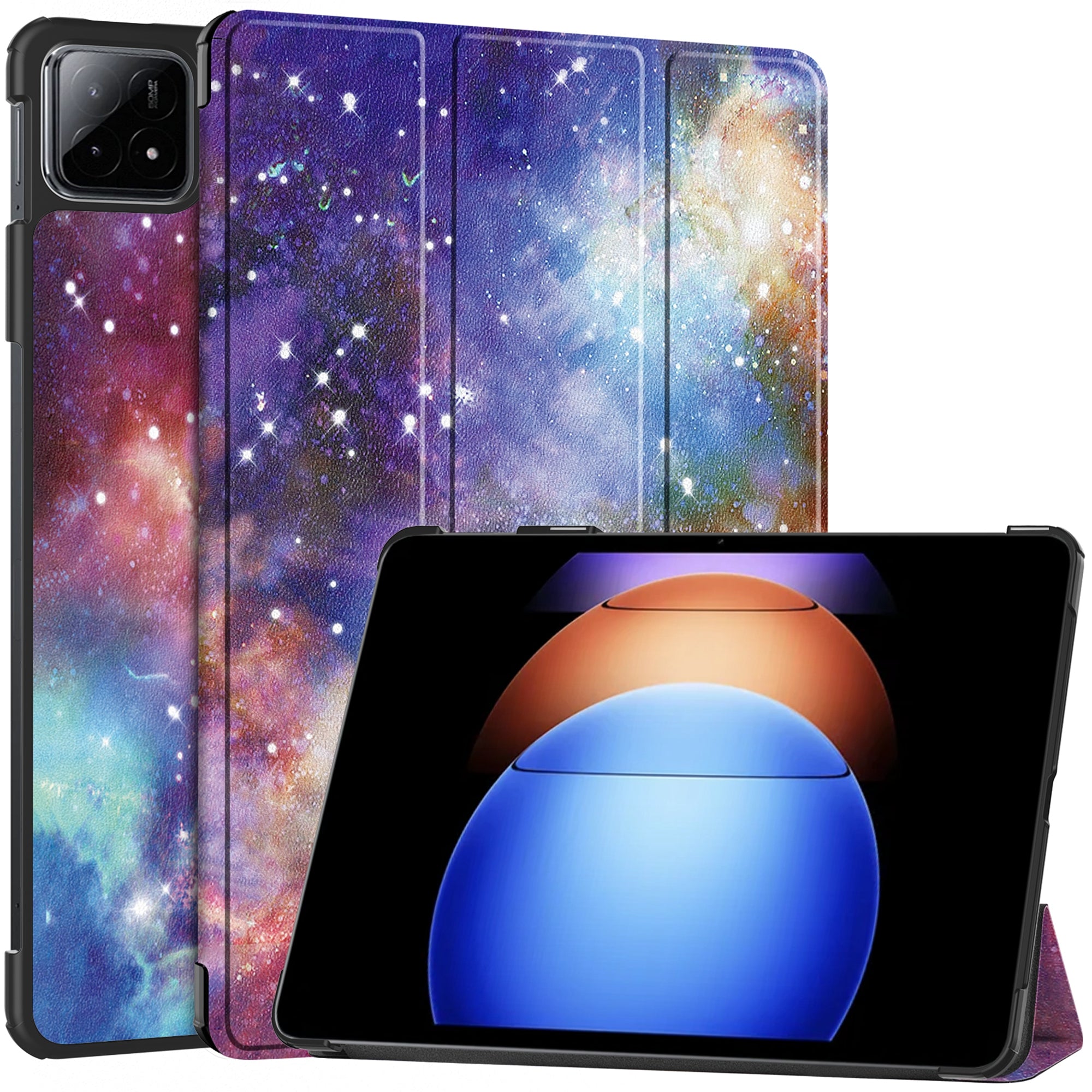 For Xiaomi Pad 6S Pro 12.4 Leather Case Trifold Stand Pattern Printing Tablet Cover