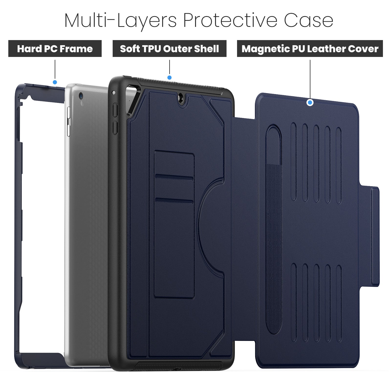 For iPad 9.7-inch (2018) / (2017) / iPad Pro 9.7 inch (2016) / iPad Air 2 Case Leather Auto Wake Sleep Tablet Cover