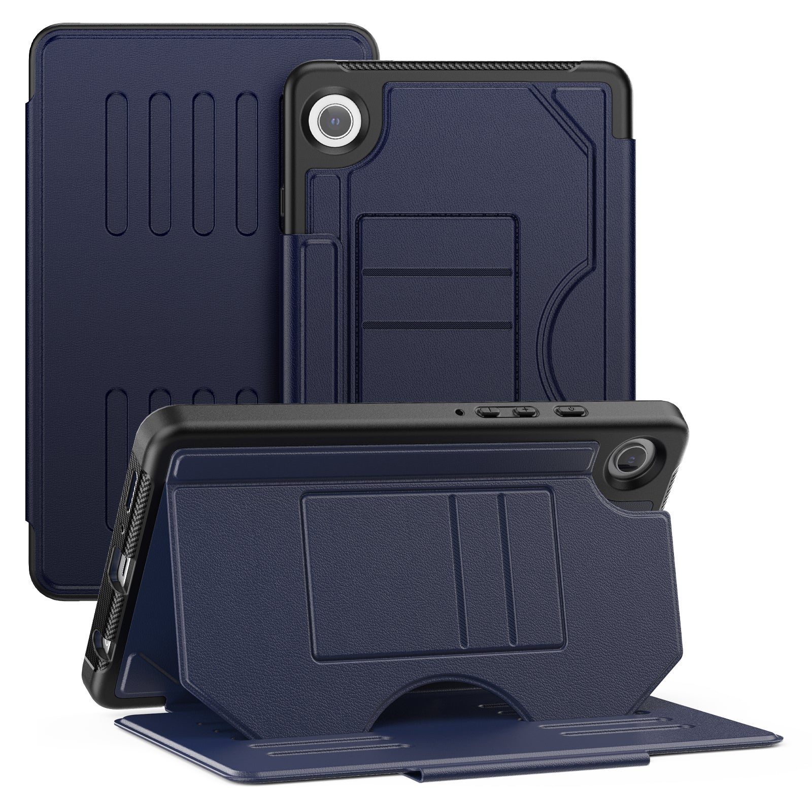 For Samsung Galaxy Tab A9 (SM-X110 / X115) Case 5-Level Adjustable Stand Tablet Cover with Card Holder and Pen Slot