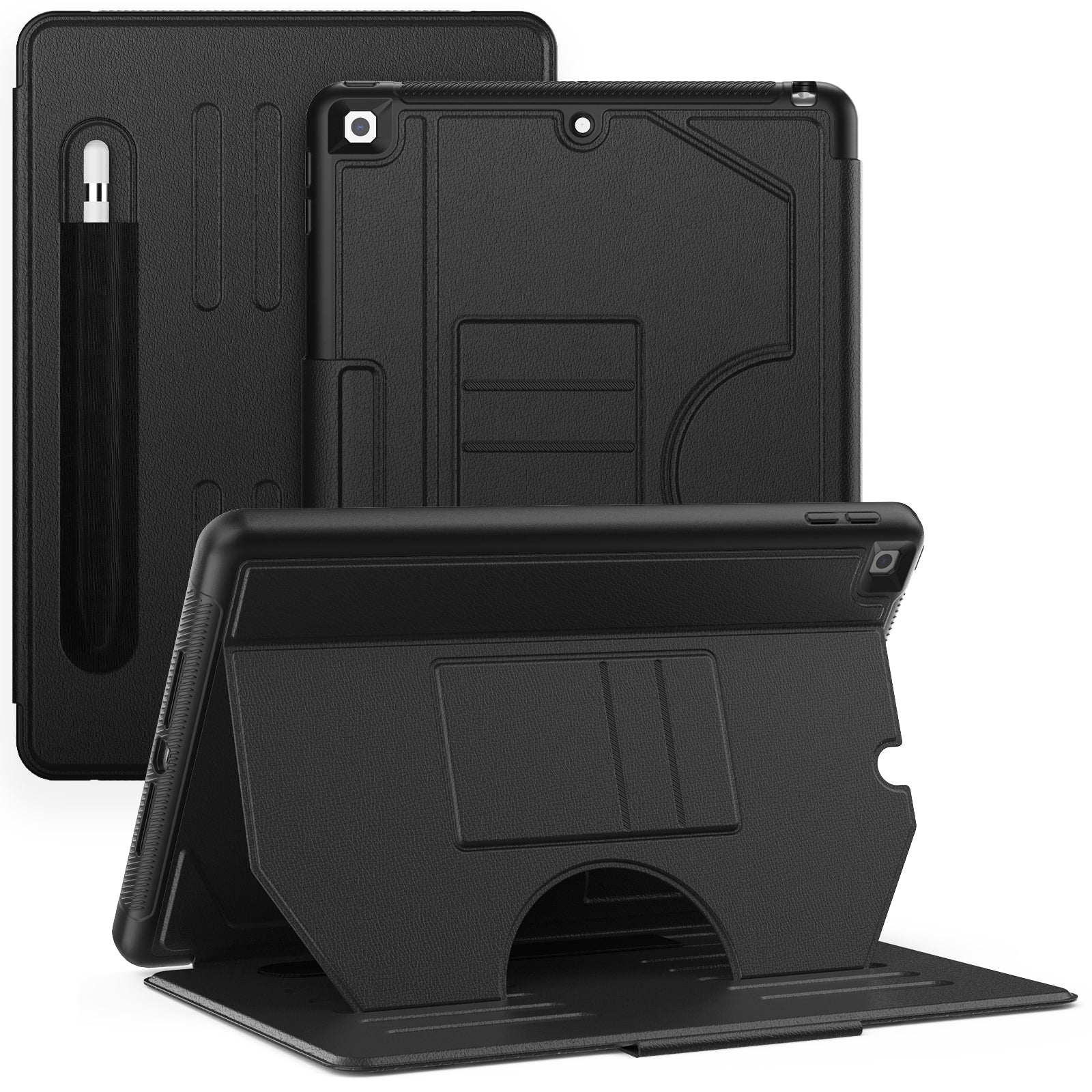 For iPad 10.2 (2021) / 10.2 (2019) / 10.2 (2020) Case Shockproof Card Holder Flip Tablet Cover with Pen Slot
