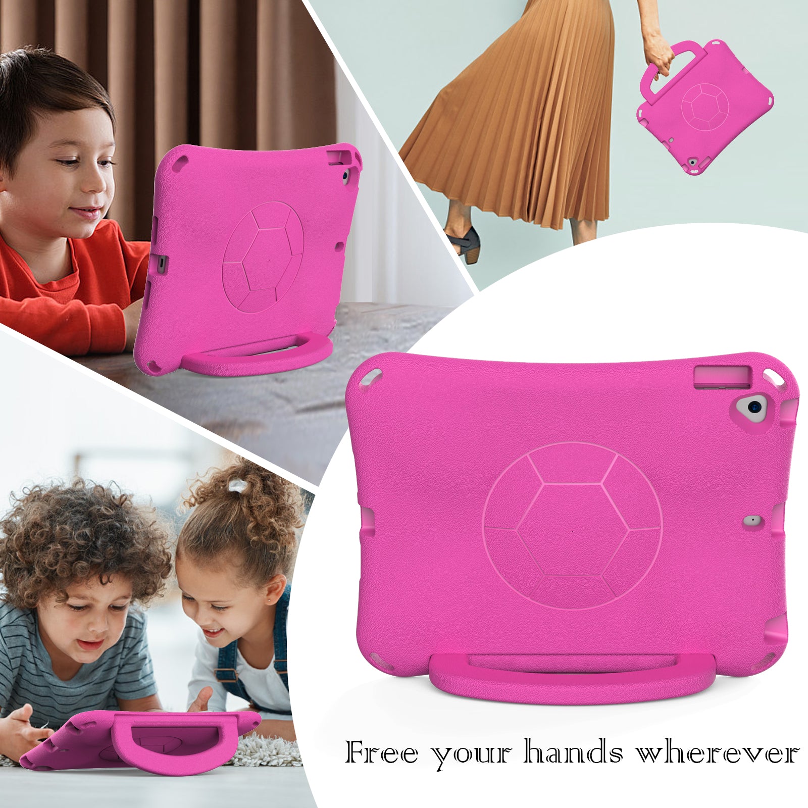 For iPad 10.2 (2021) / (2019) / (2020) / Air 10.5 inch (2019) Case Tablet Hard Cover with Kickstand