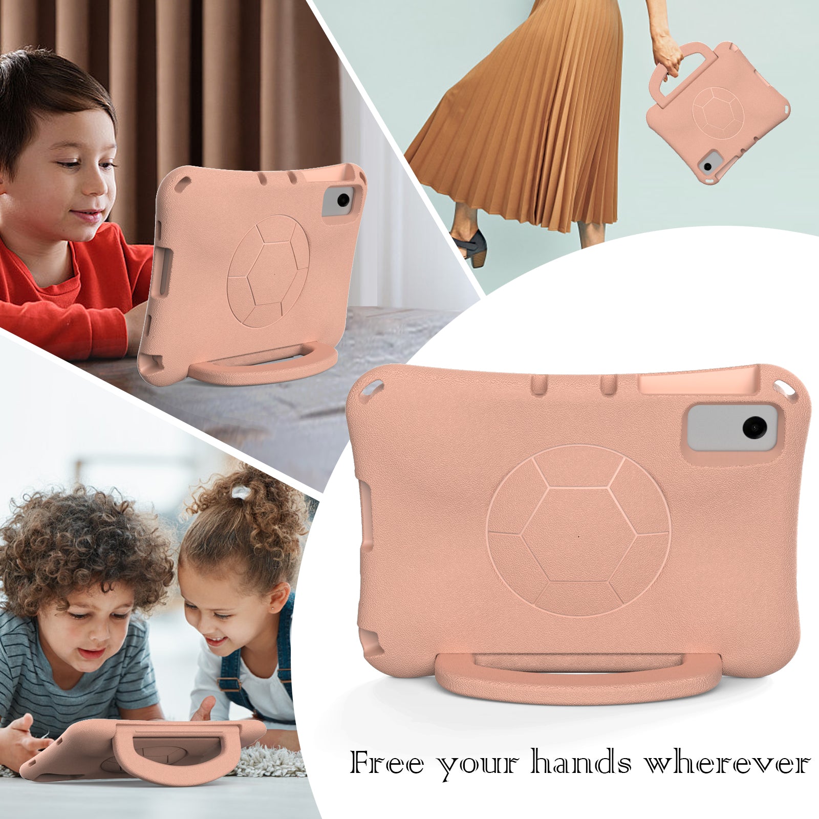 For Samsung Galaxy Tab A9+ / Xiaomi Redmi Pad SE EVA Case Kickstand Tablet Hard Cover