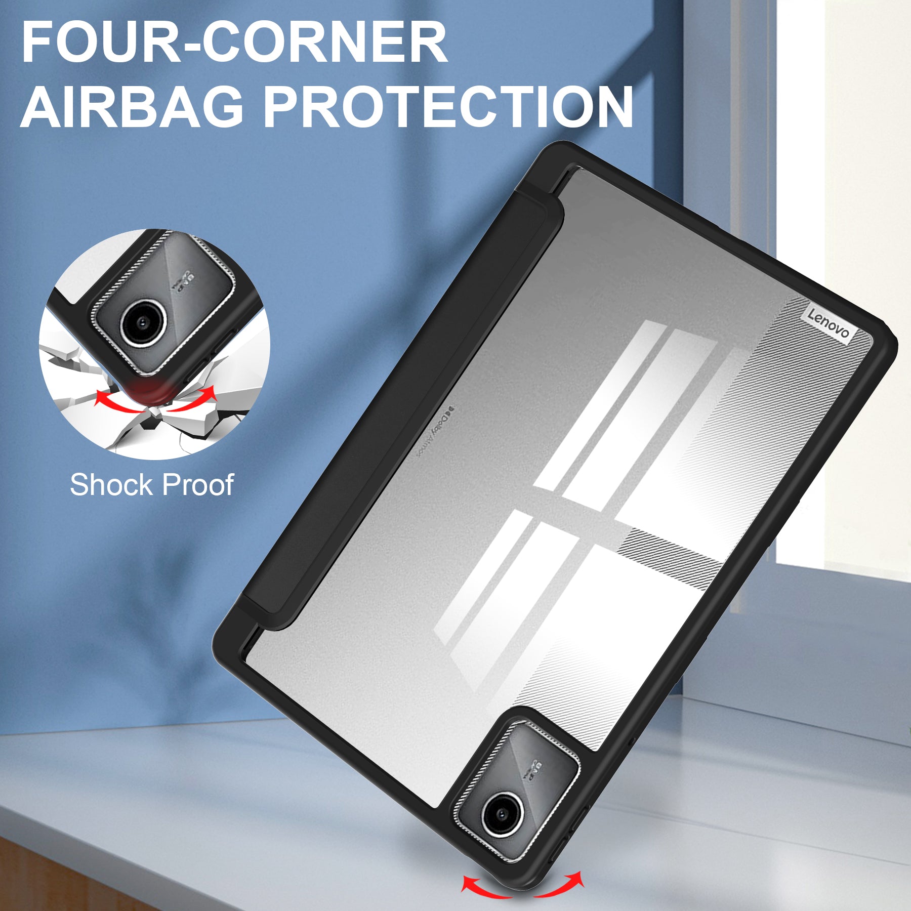 For Lenovo Tab M11 / Xiaoxin Pad 11 2024 Case Anti-Scratch PU+TPU+Acrylic Tablet Cover with Pen Slot