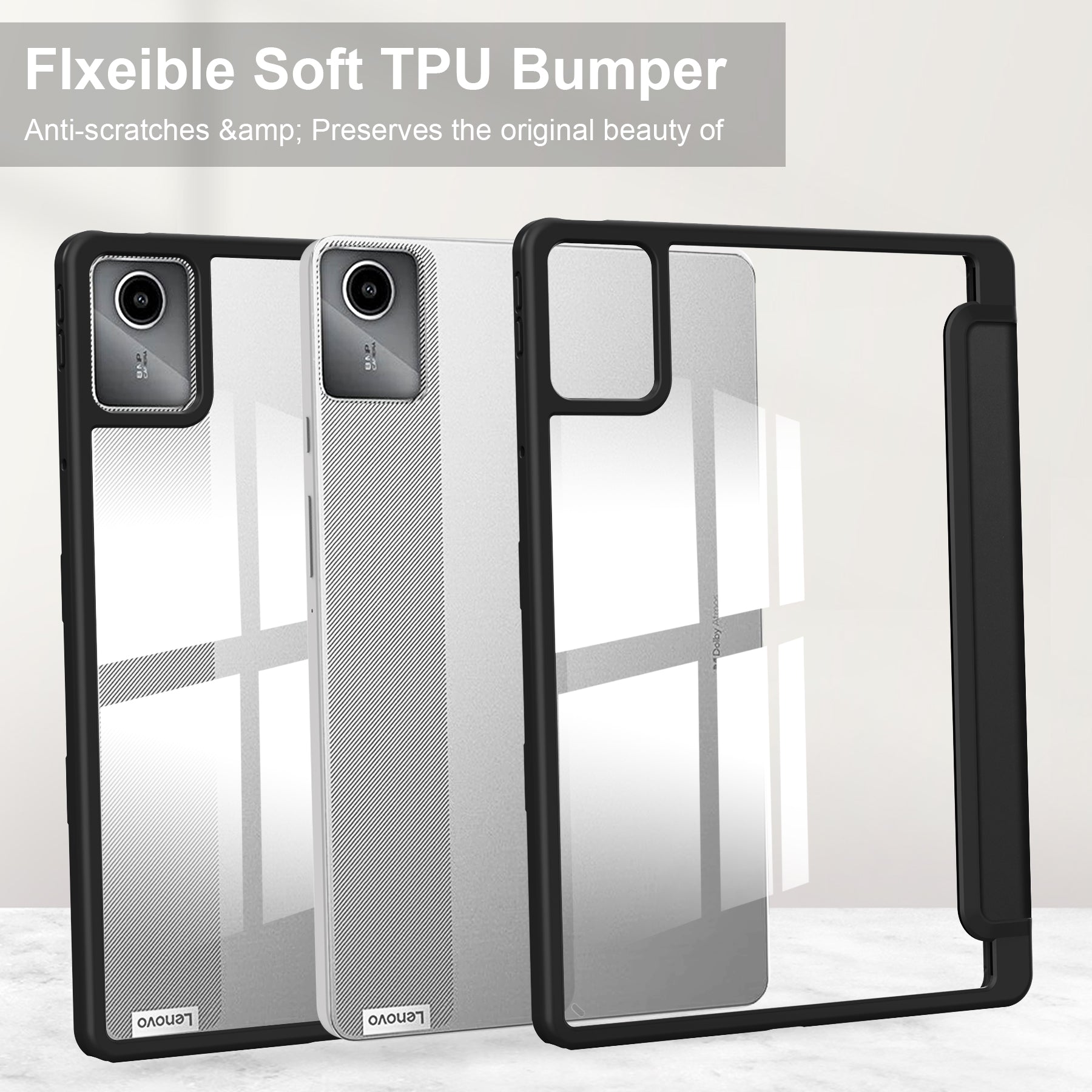 For Lenovo Tab M11 / Xiaoxin Pad 11 2024 Case Anti-Scratch PU+TPU+Acrylic Tablet Cover with Pen Slot