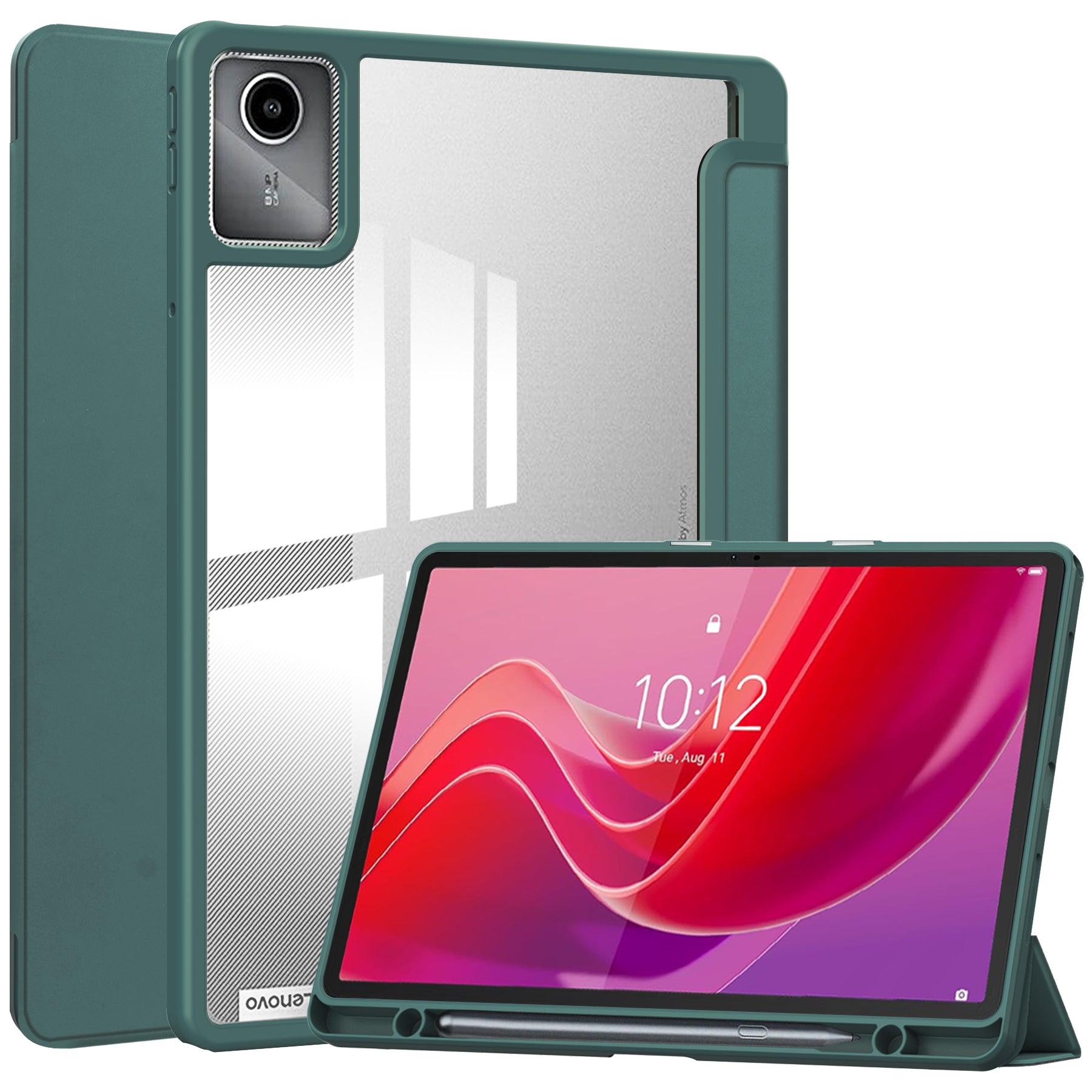 For Lenovo Tab M11 / Xiaoxin Pad 11 2024 Case Anti-Scratch PU+TPU+Acrylic Tablet Cover with Pen Slot
