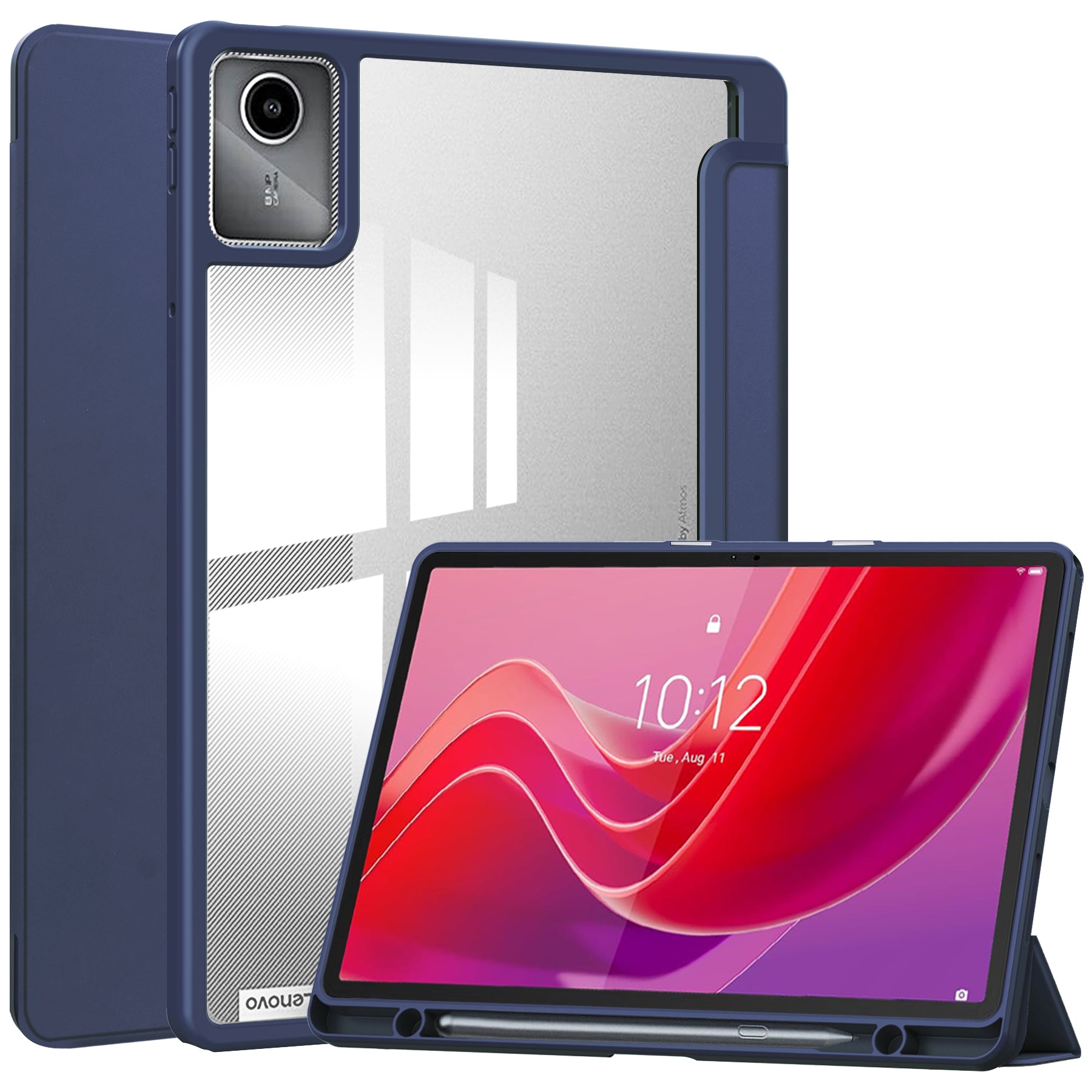 For Lenovo Tab M11 / Xiaoxin Pad 11 2024 Case Anti-Scratch PU+TPU+Acrylic Tablet Cover with Pen Slot